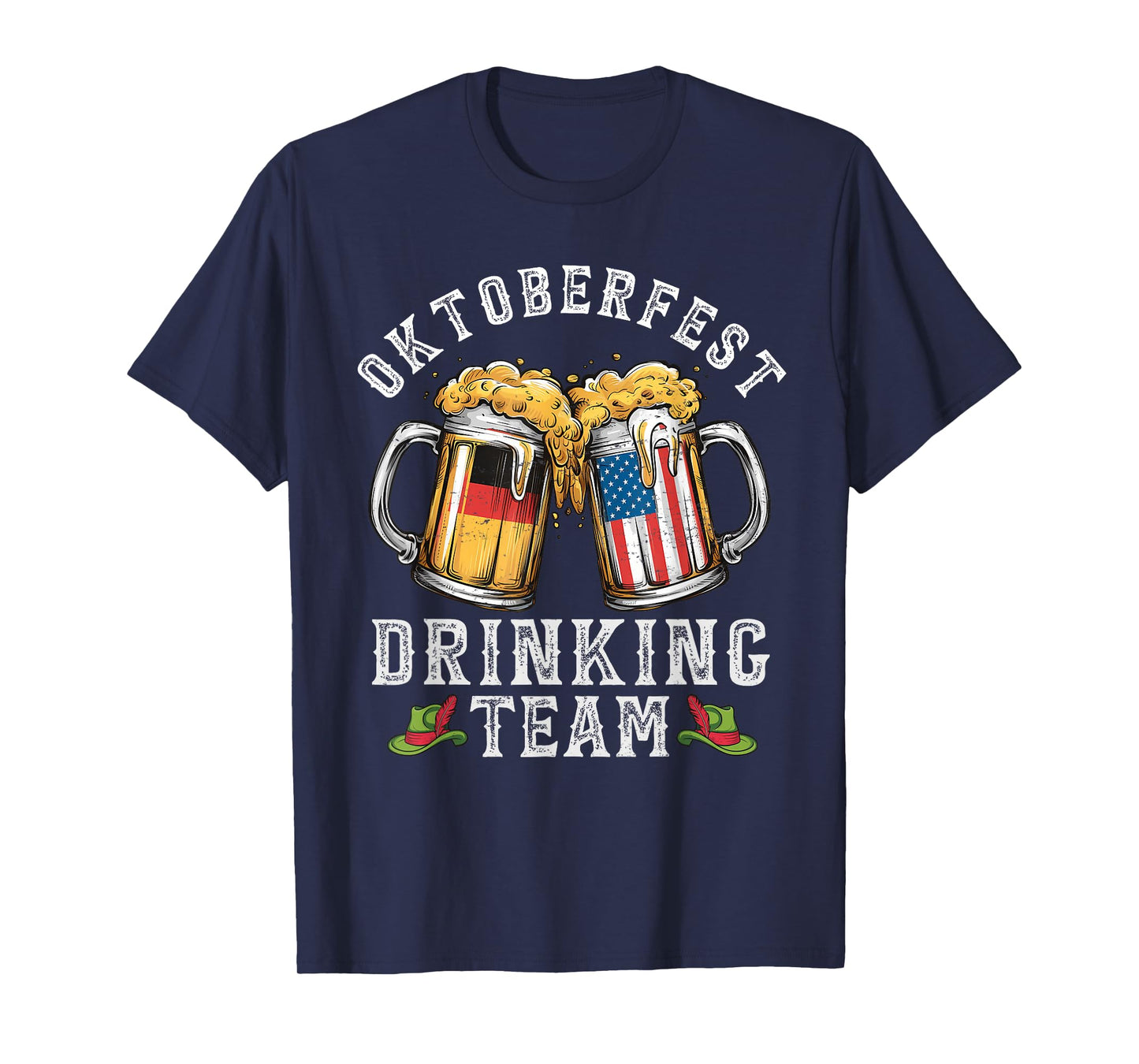 Oktoberfest Squad Drinking Team Beer German American Flag T-Shirt