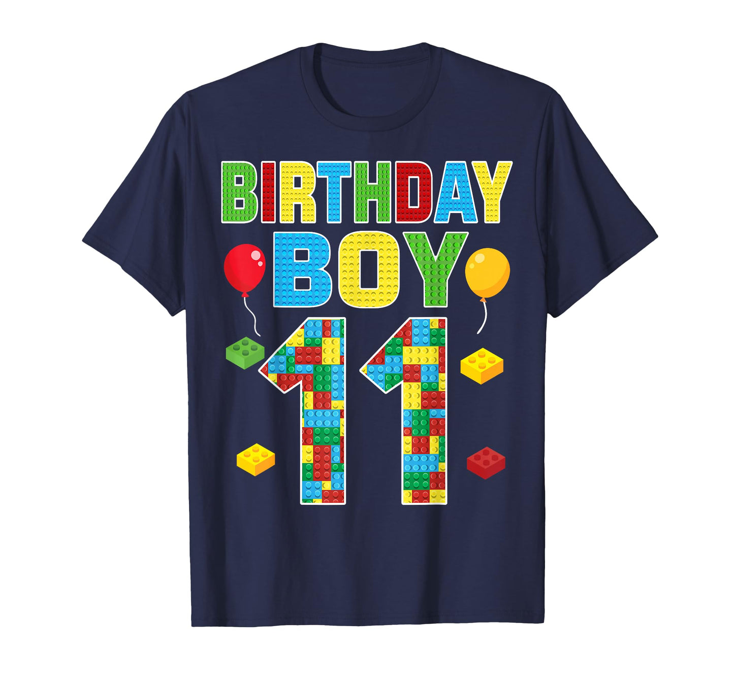 Building Blocks Toy Lover 11th Birthday Boy 11 Years Old T-Shirt