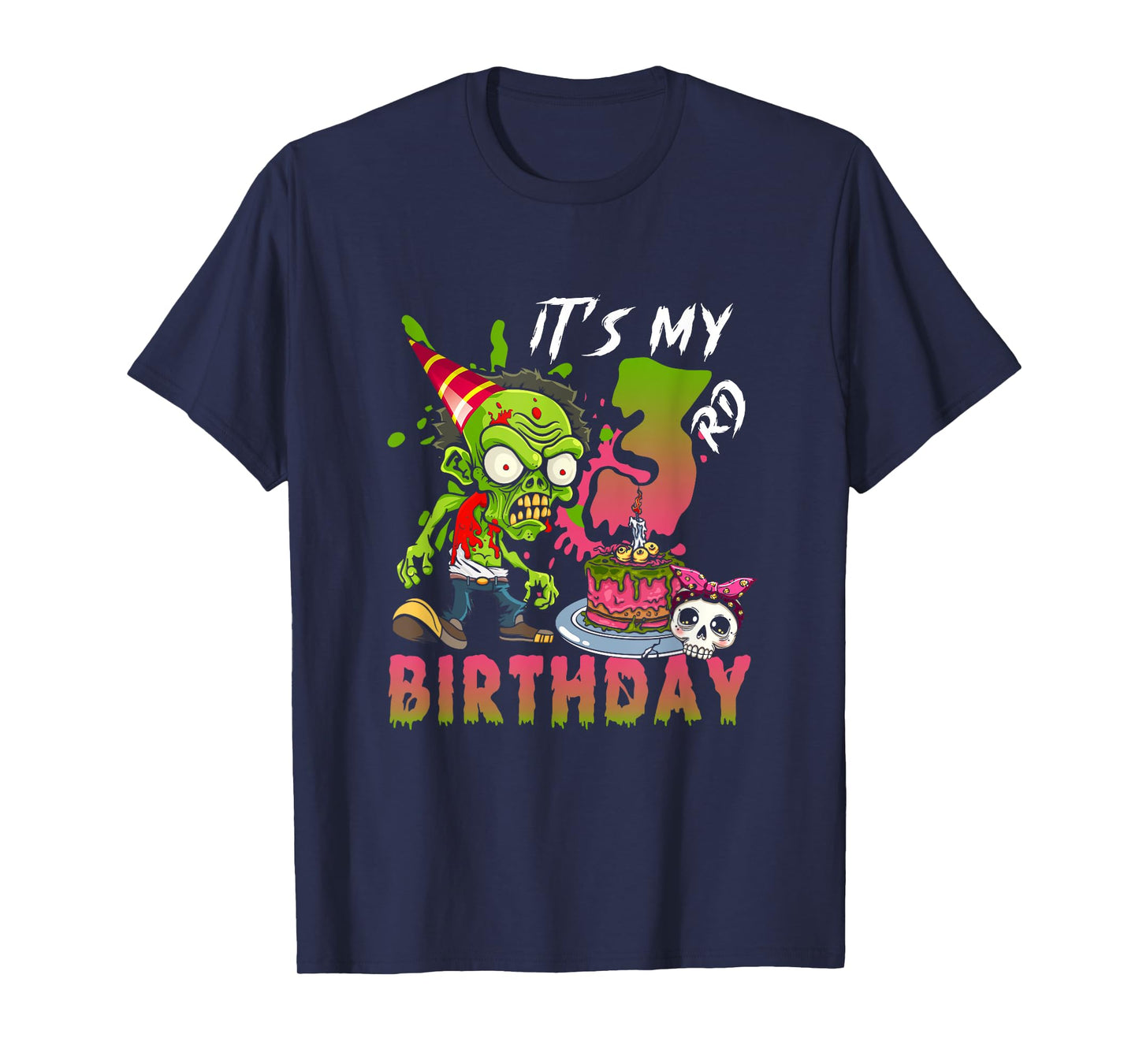 It's My 3rd Birthday Zombie Lover 3 Year Old Horror Bday T-Shirt