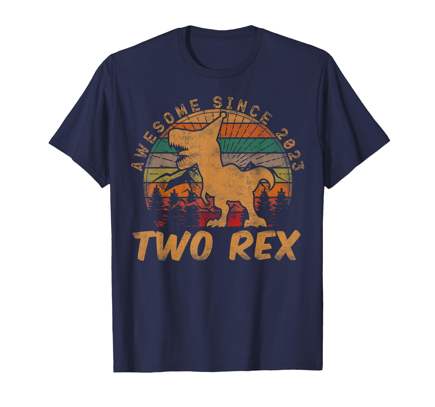 Two Rex 2nd Birthday Gift Second Dinosaur 2 Year Old T-Shirt