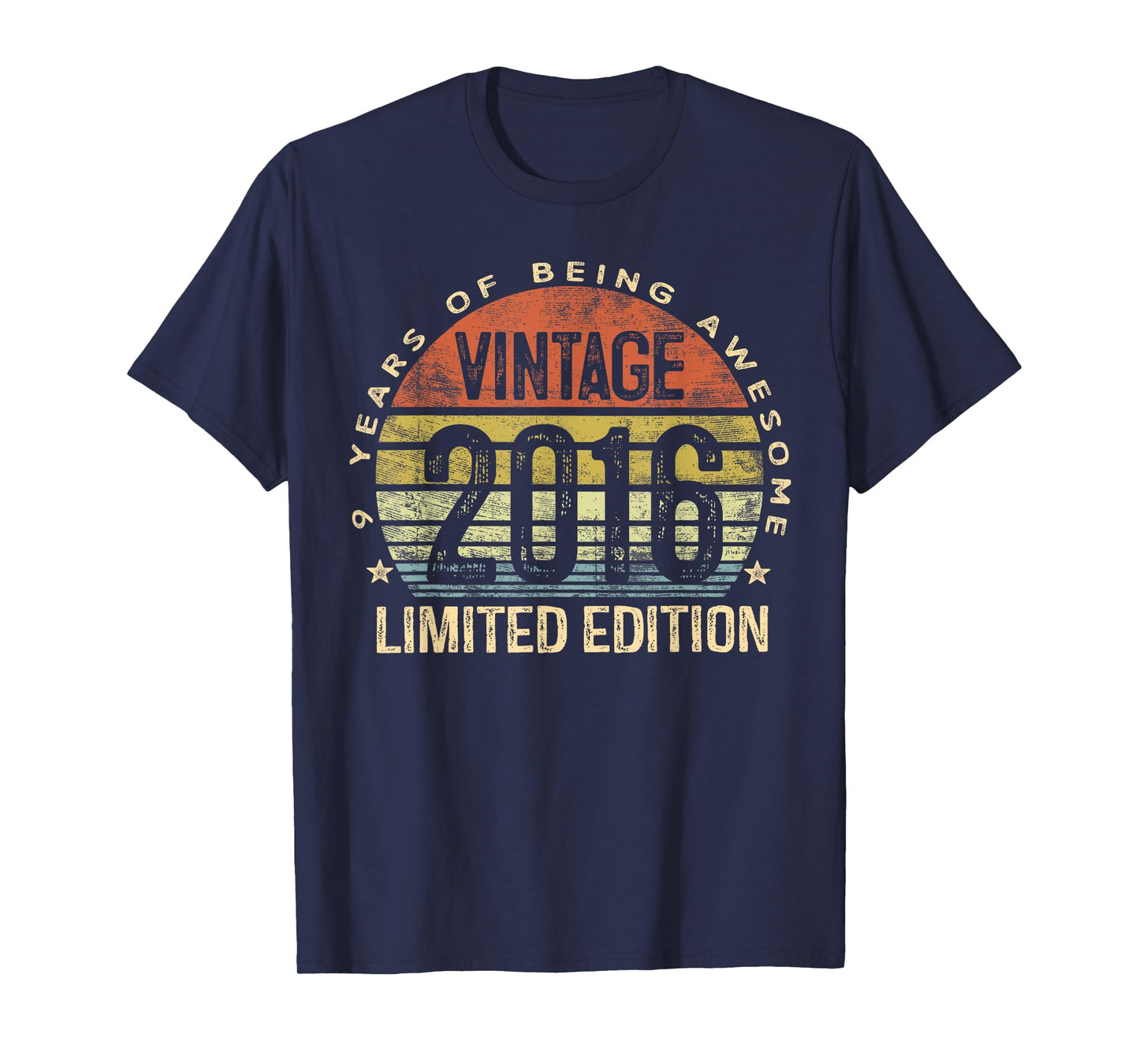 Vintage 2016 Limited Edition 9-Year-Old Gifts 9th Birthday T-Shirt