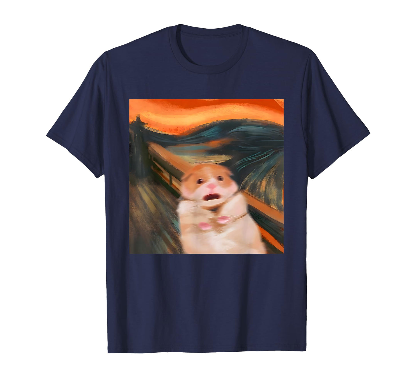 Funny Scared Hamster Meme Scream Graphic Tees for Women Men T-Shirt