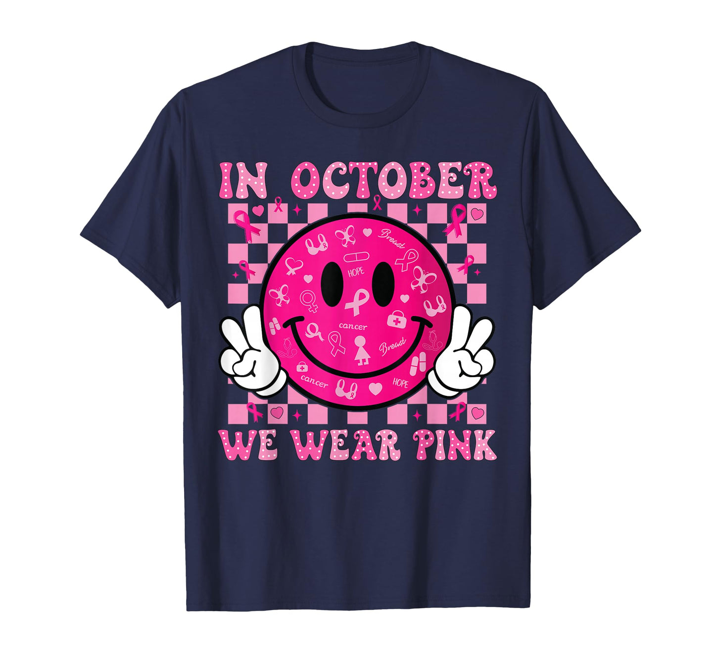 In October We Wear Pink Breast Cancer Awareness Halloween T-Shirt