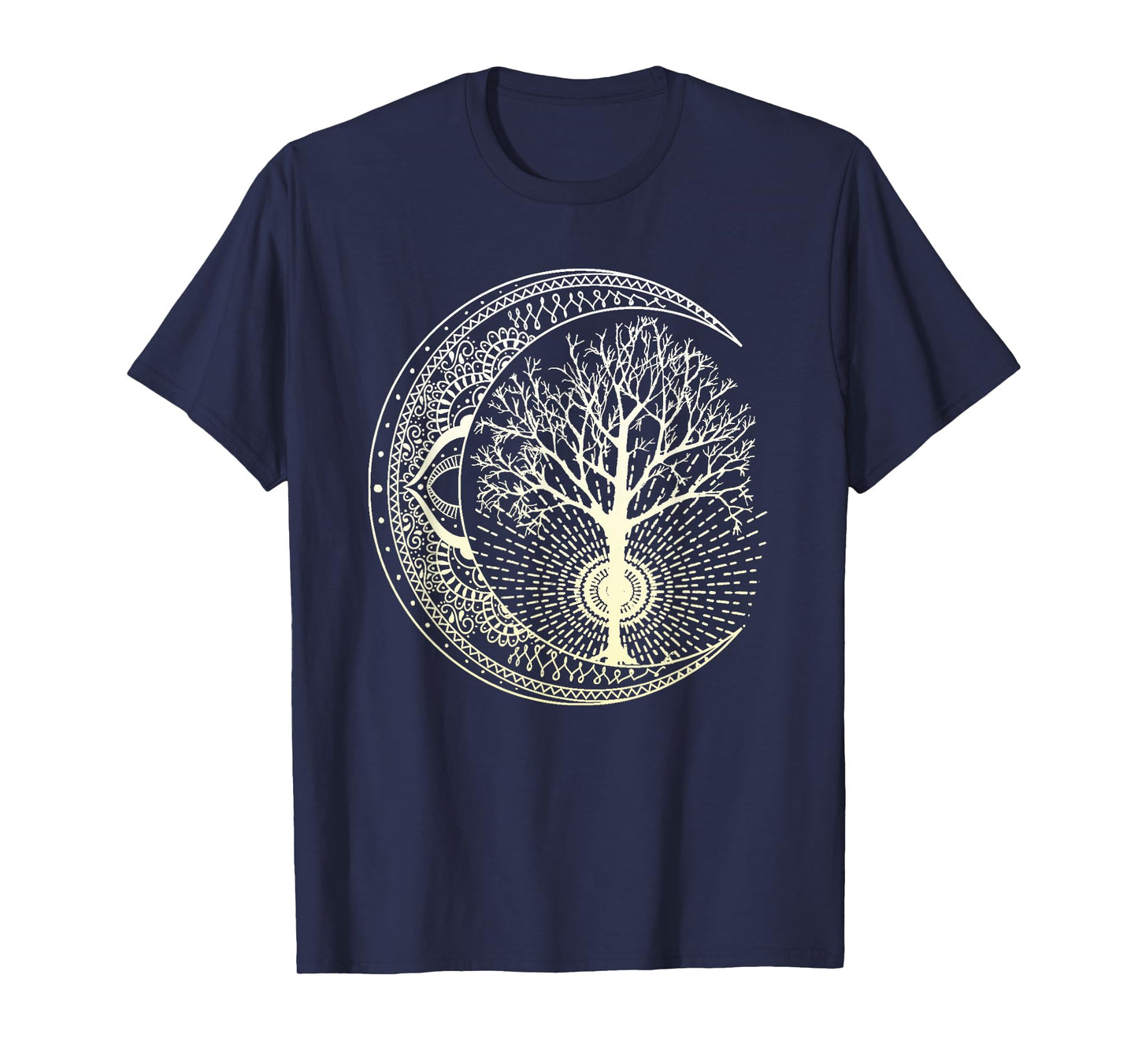 Mandala Moon Tree of Life Tattoo Style T-Shirt