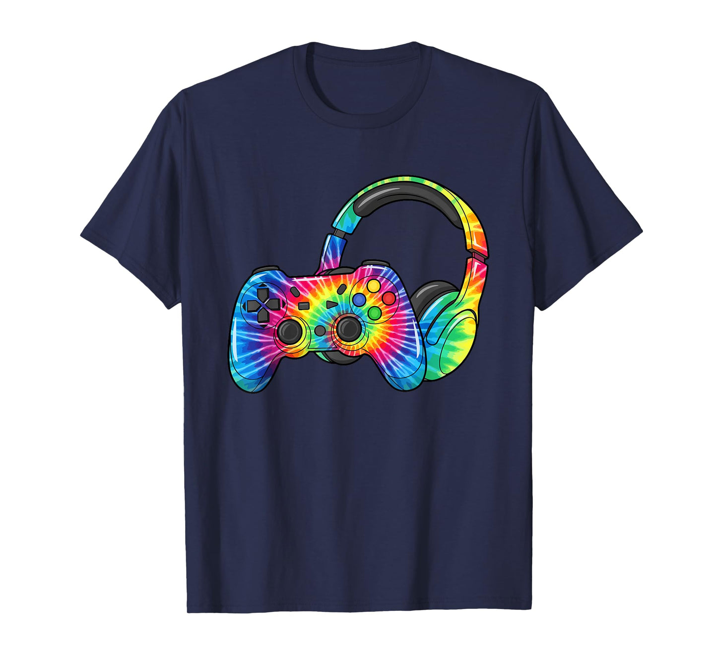 Tie Dye Gaming Headset Controller Video Games Gamer T-Shirt