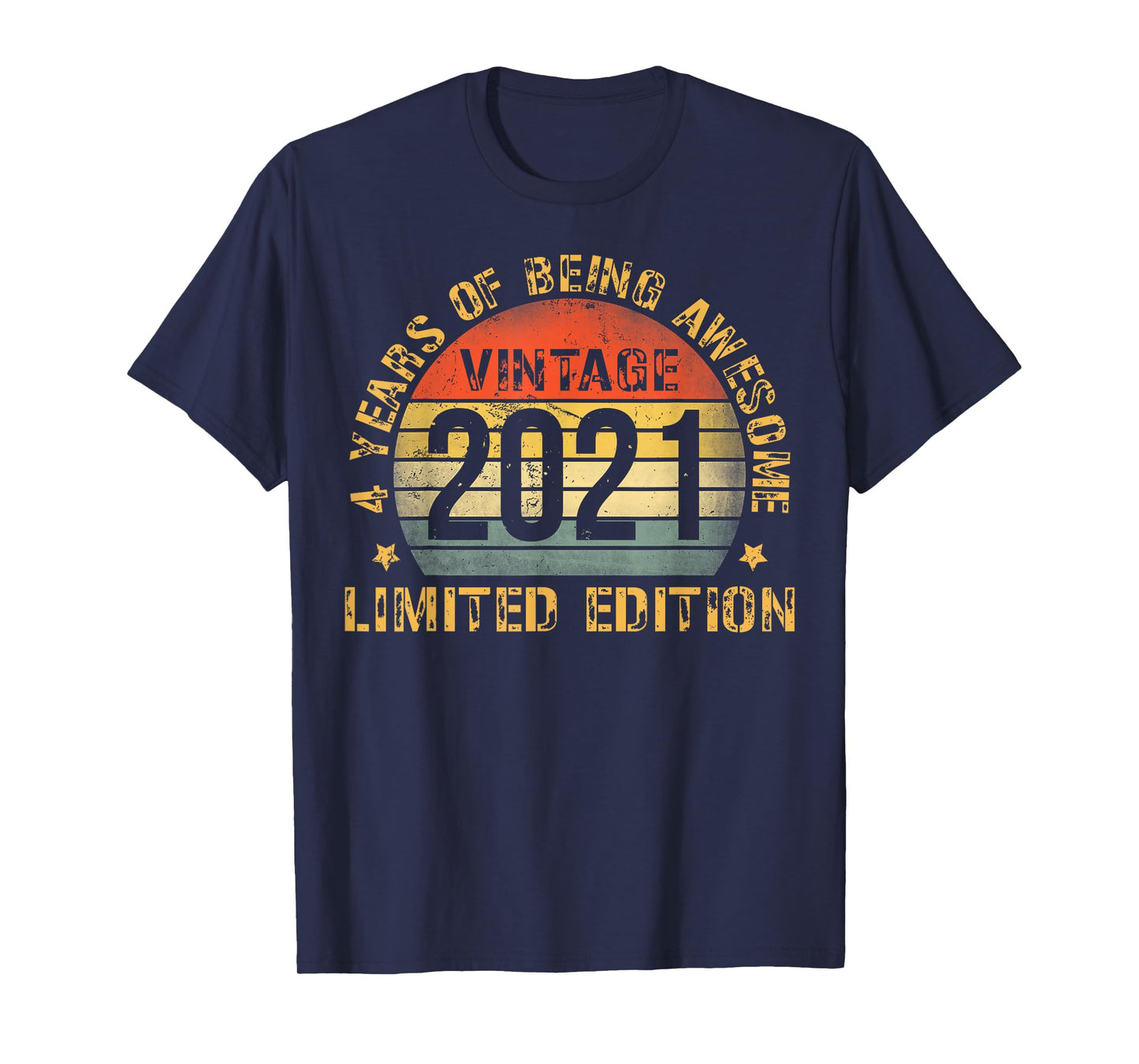 4 Year Old BDay Decorations Son Boy 4yr 2021 4th Birthday T-Shirt