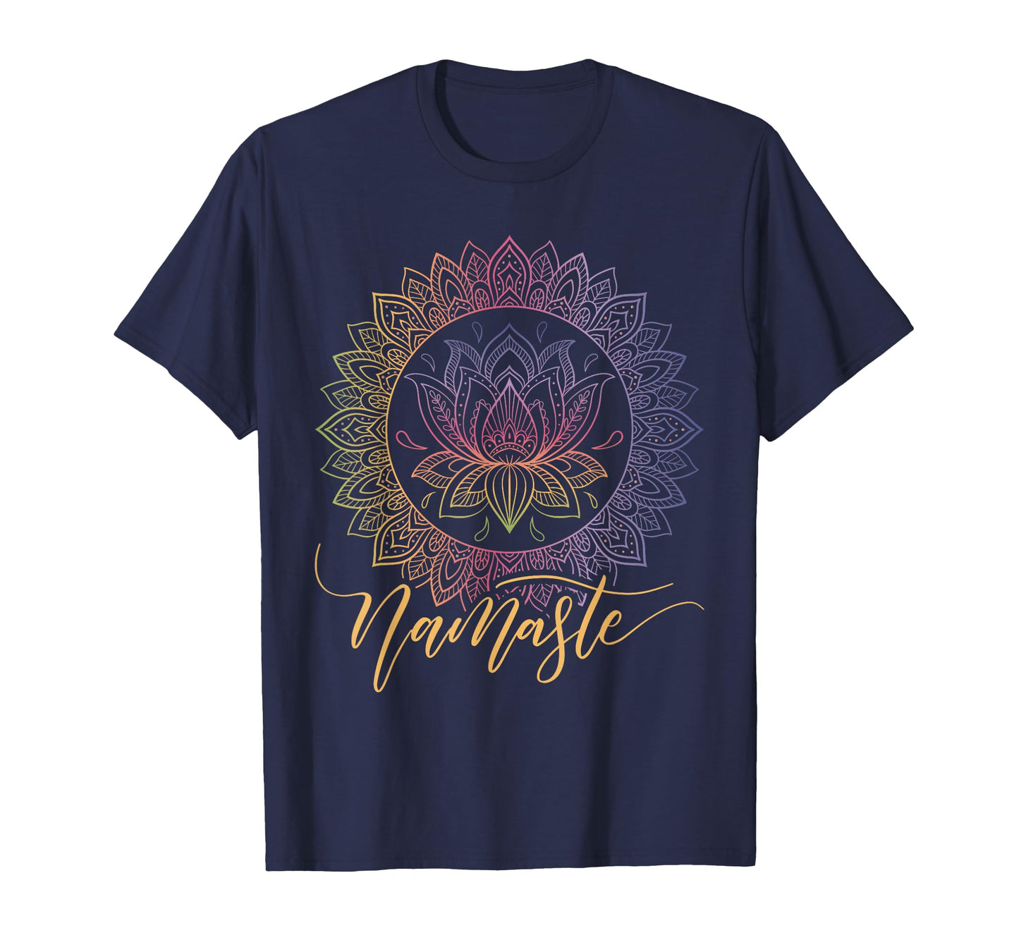Namaste Mandala Lotus Flower Yoga Art T-Shirt