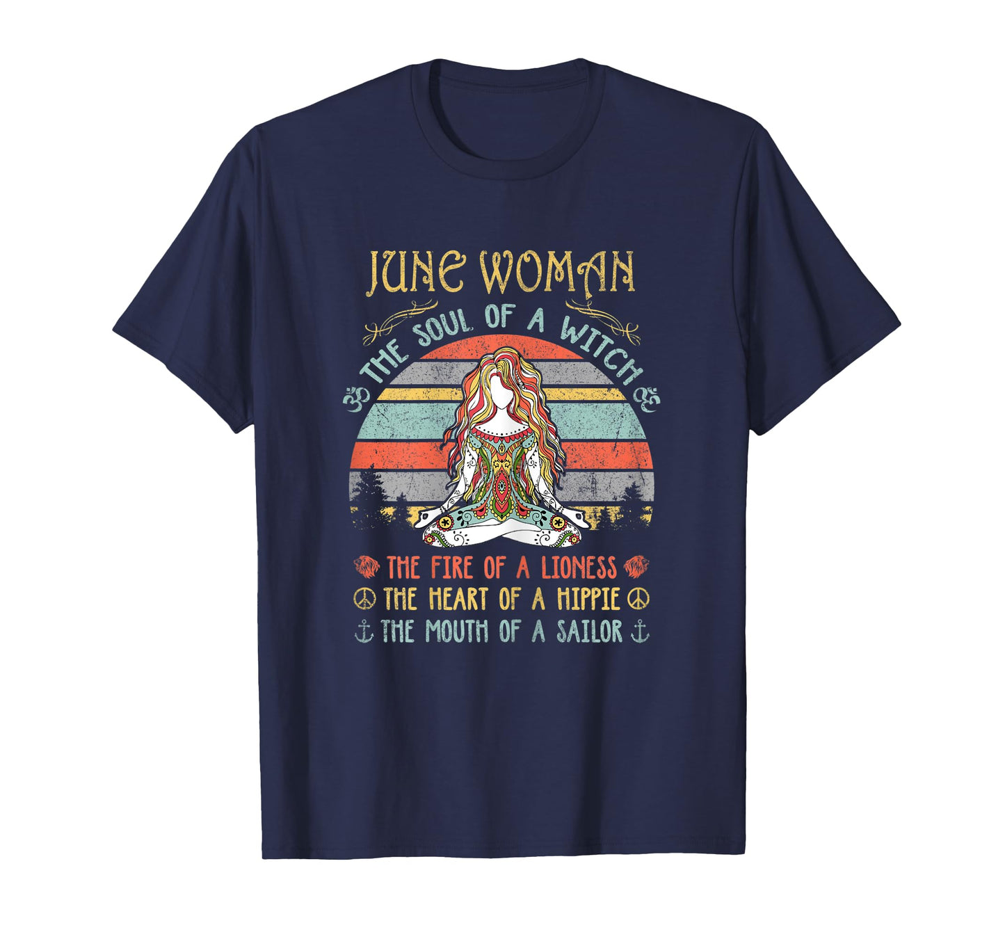 Womens June Woman The Soul Of A Witch Vintage Birthday T-Shirt