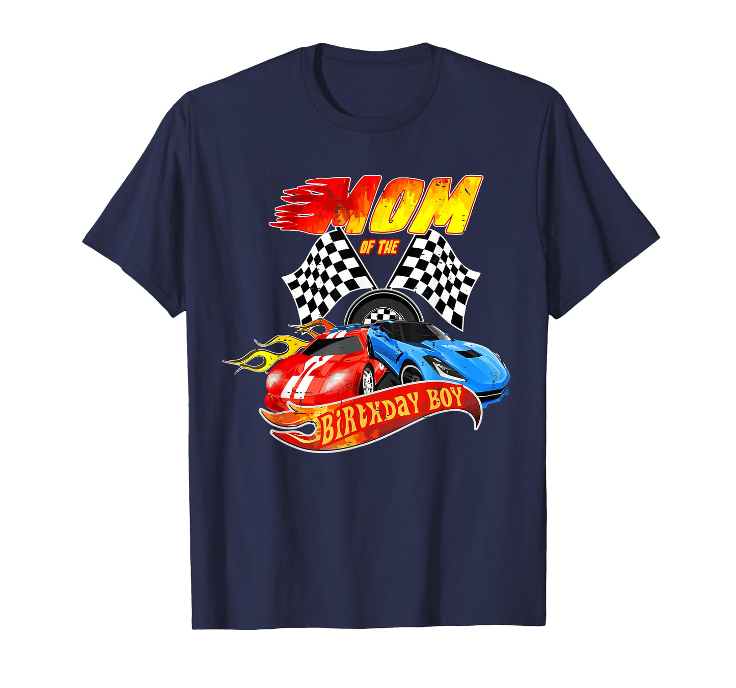 Mom Of The Birthday Boy Race Car Birthday Party Racing Cute T-Shirt