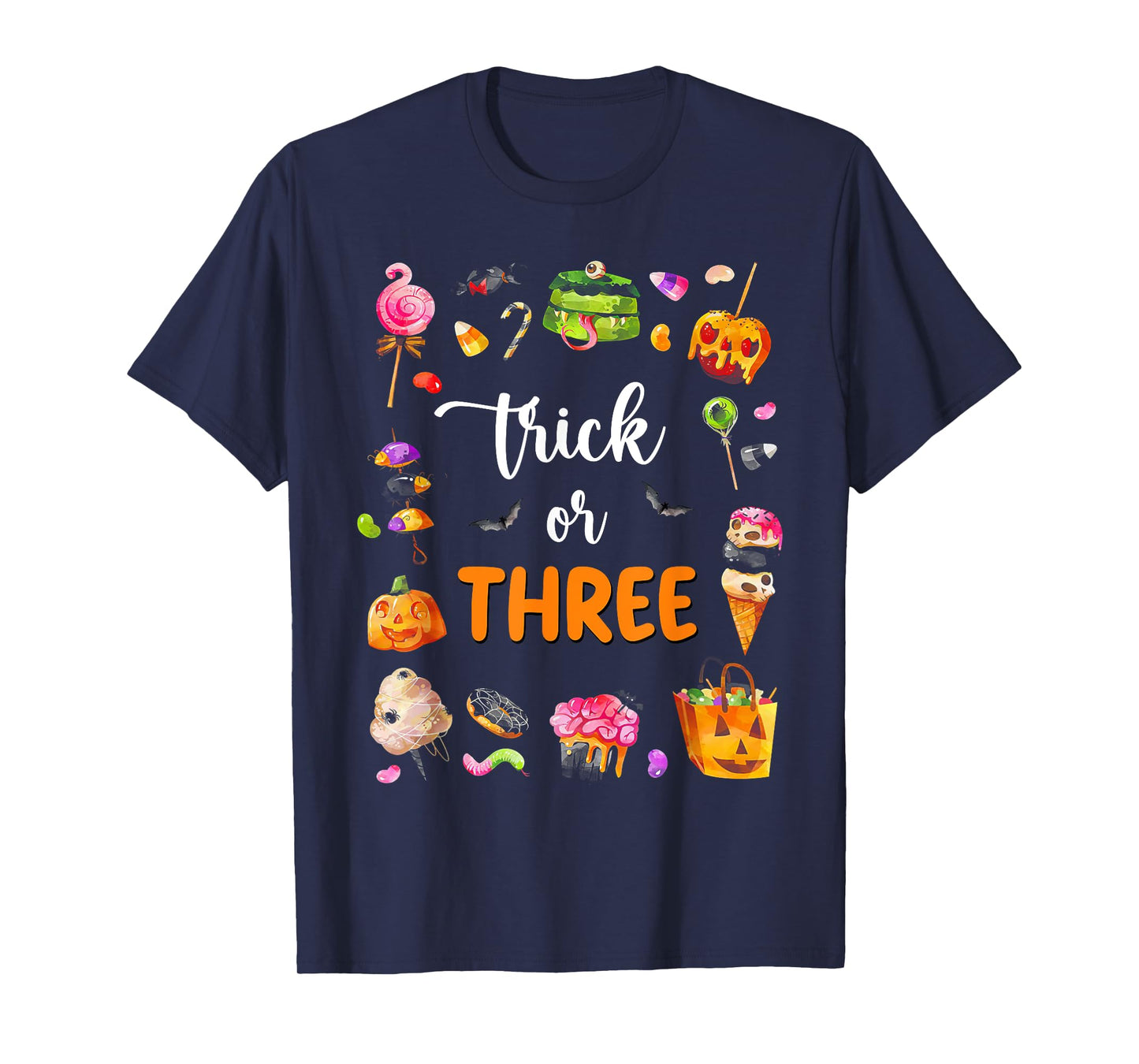 Trick Or Three Halloween Theme 3rd Birthday Boy 3 Yrs Old T-Shirt
