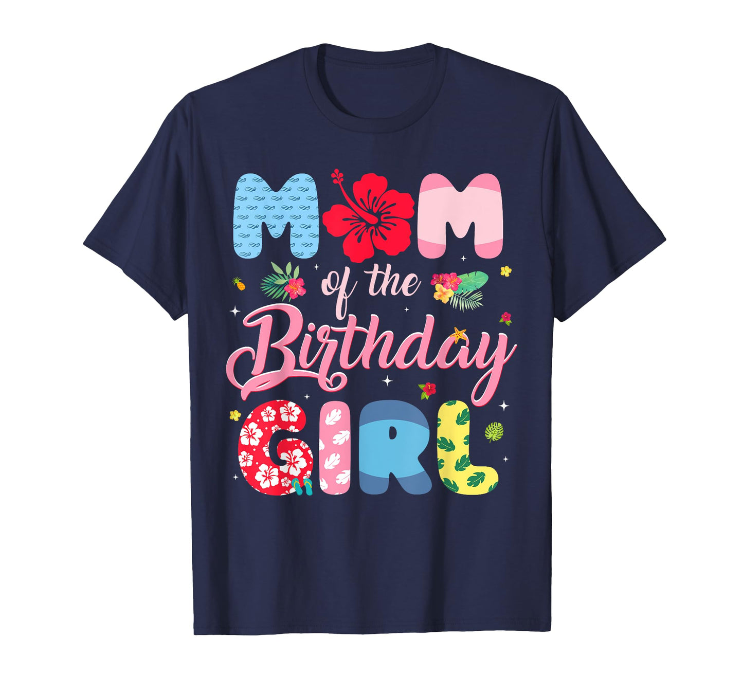 Mom Of the Birthday Girl Family Summer Beach Birthday Party T-Shirt