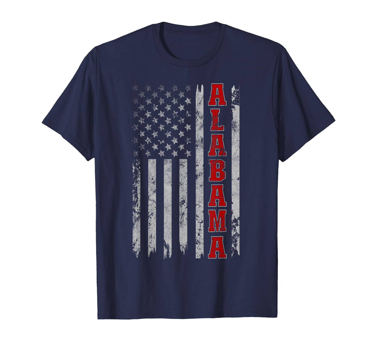 Alabama - Vintage Patriotic USA Flag Football Season T-Shirt