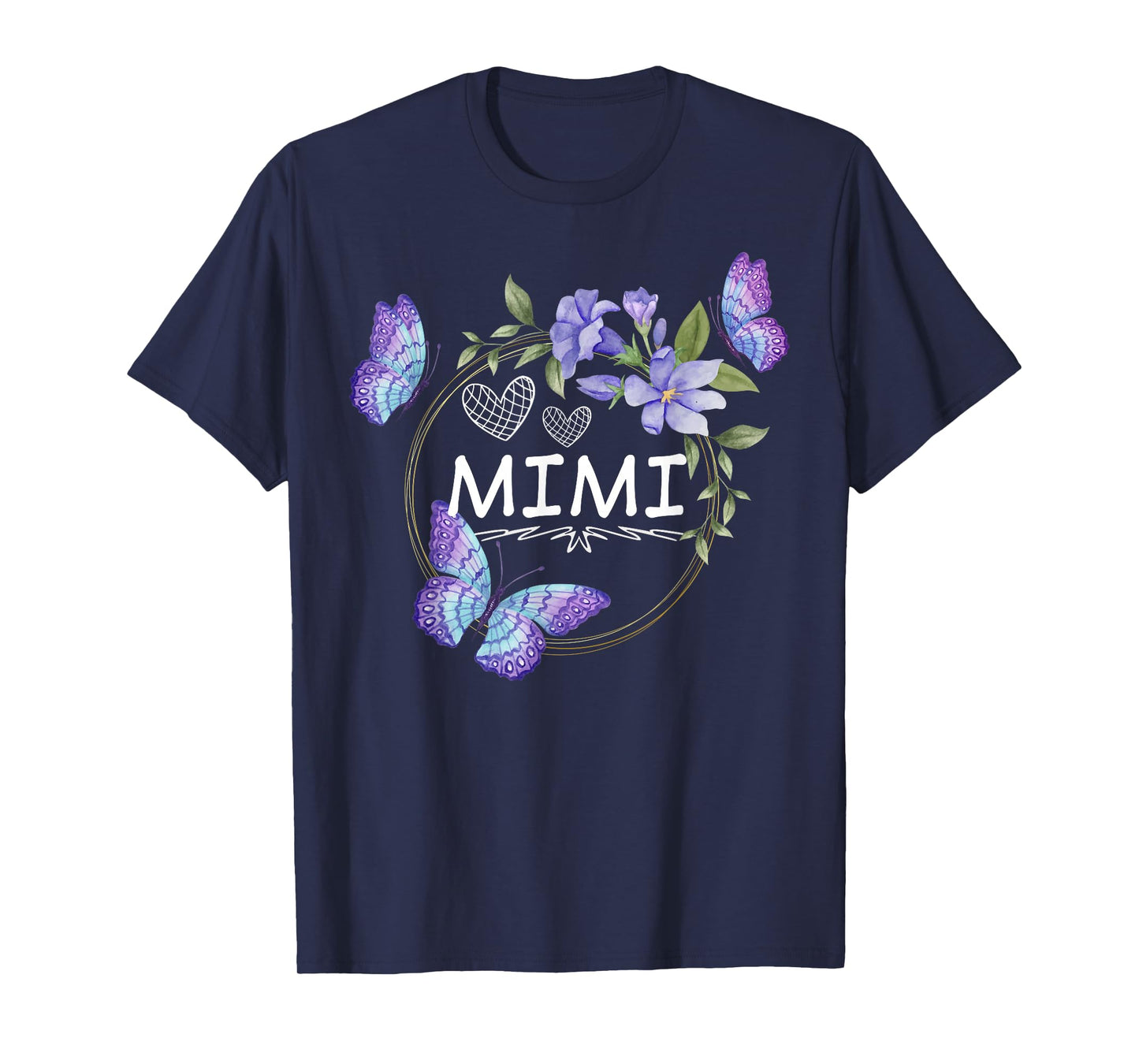 Mimi shirt For Women with butterflies Mother's Day T-Shirt