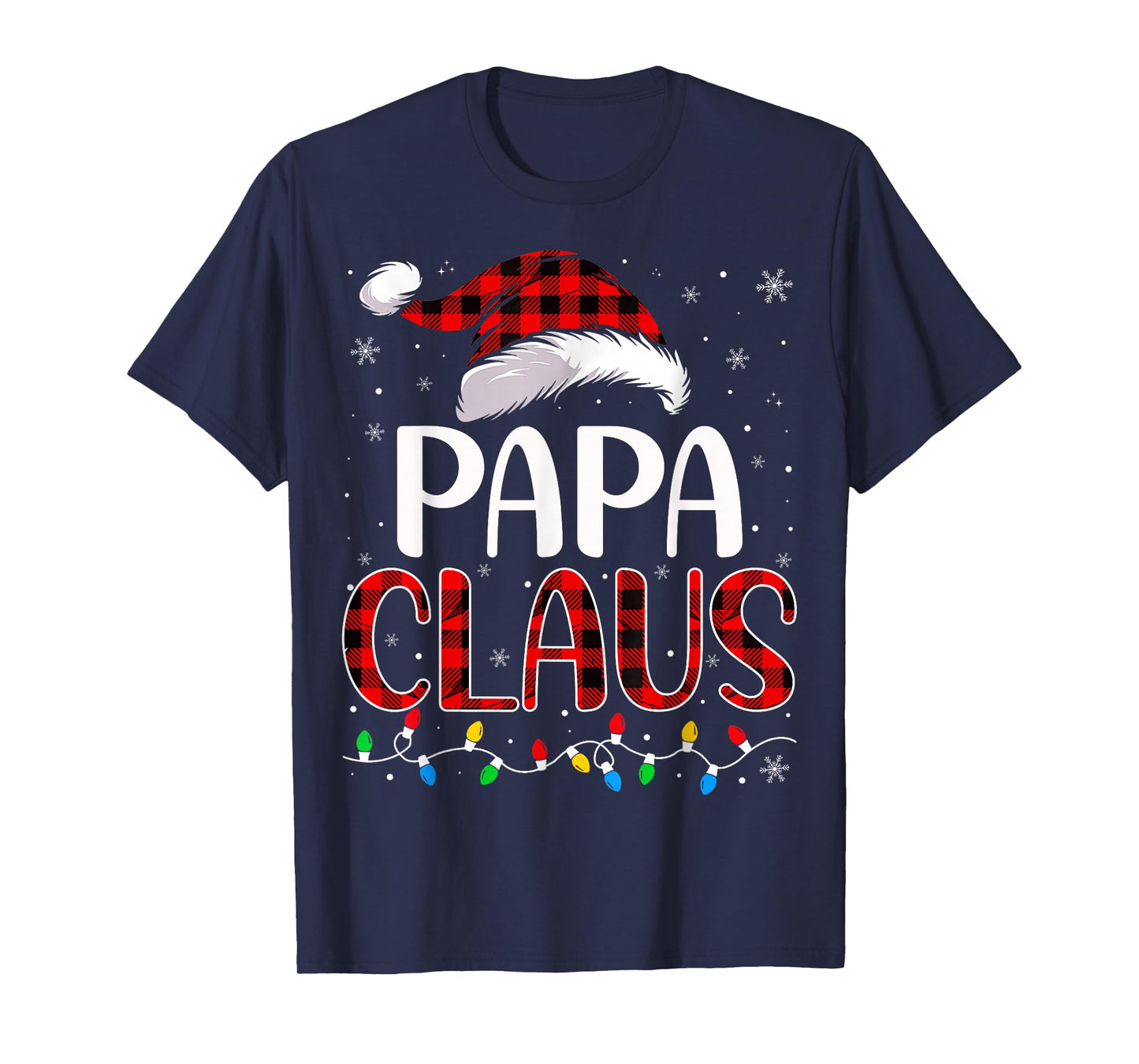 Papa claus christmas lights matching family xmas pajama T-Shirt