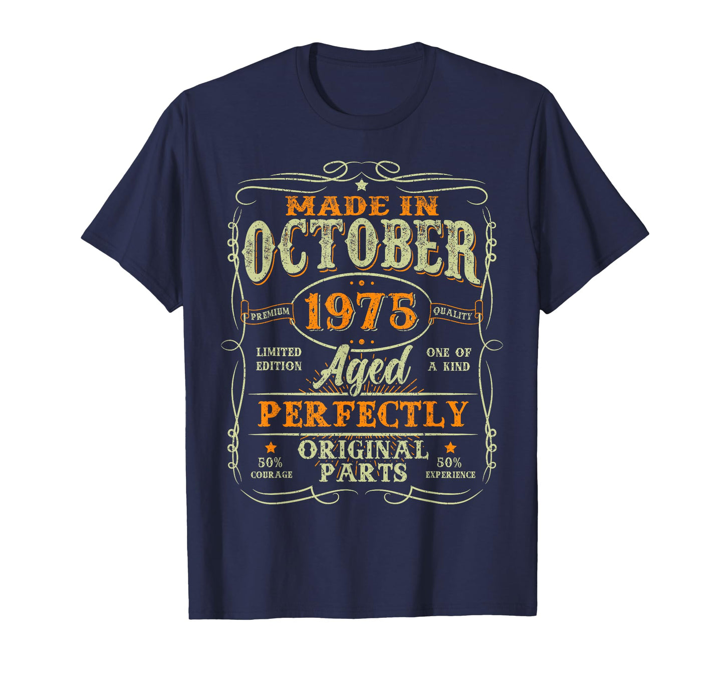 50 Years Old Vintage Made In October 1975 50th Birthday Men T-Shirt