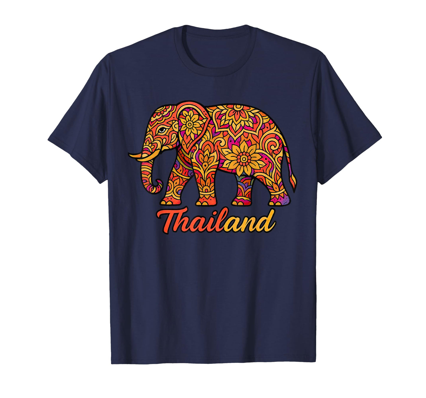 Colorful Thai Elephant Art Thailand Culture Souvenir T-Shirt