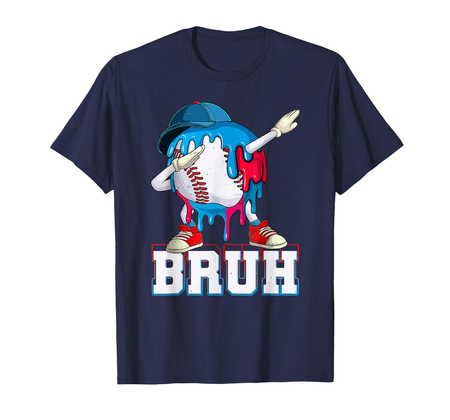 Dabbing Baseball Boys Bruh Ice Cream Drip Baseball Boys T-Shirt