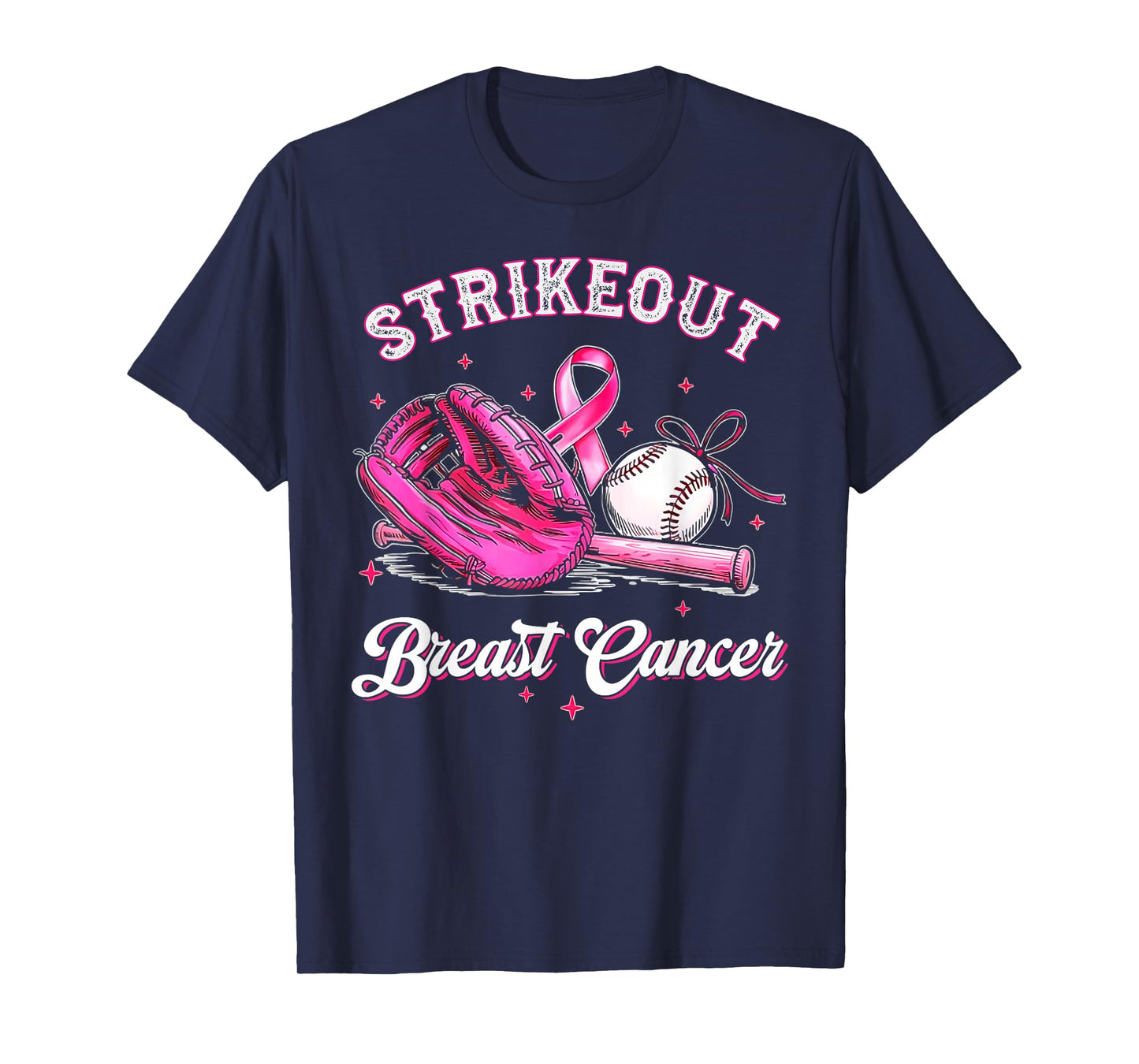 Strike Out Breast Cancer Baseball Fight Awareness Men Women T-Shirt