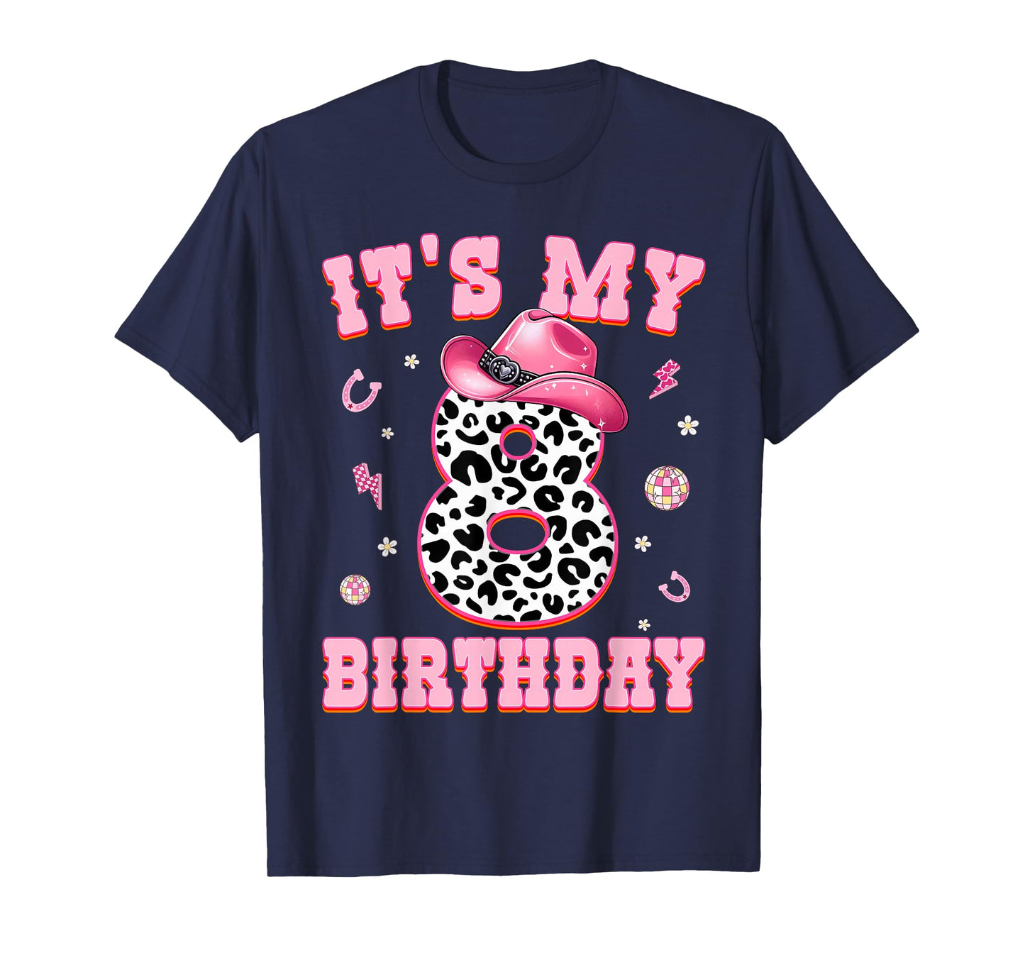 It's My 8th Birthday Western Cowgirl 8 Year Old Birthday T-Shirt