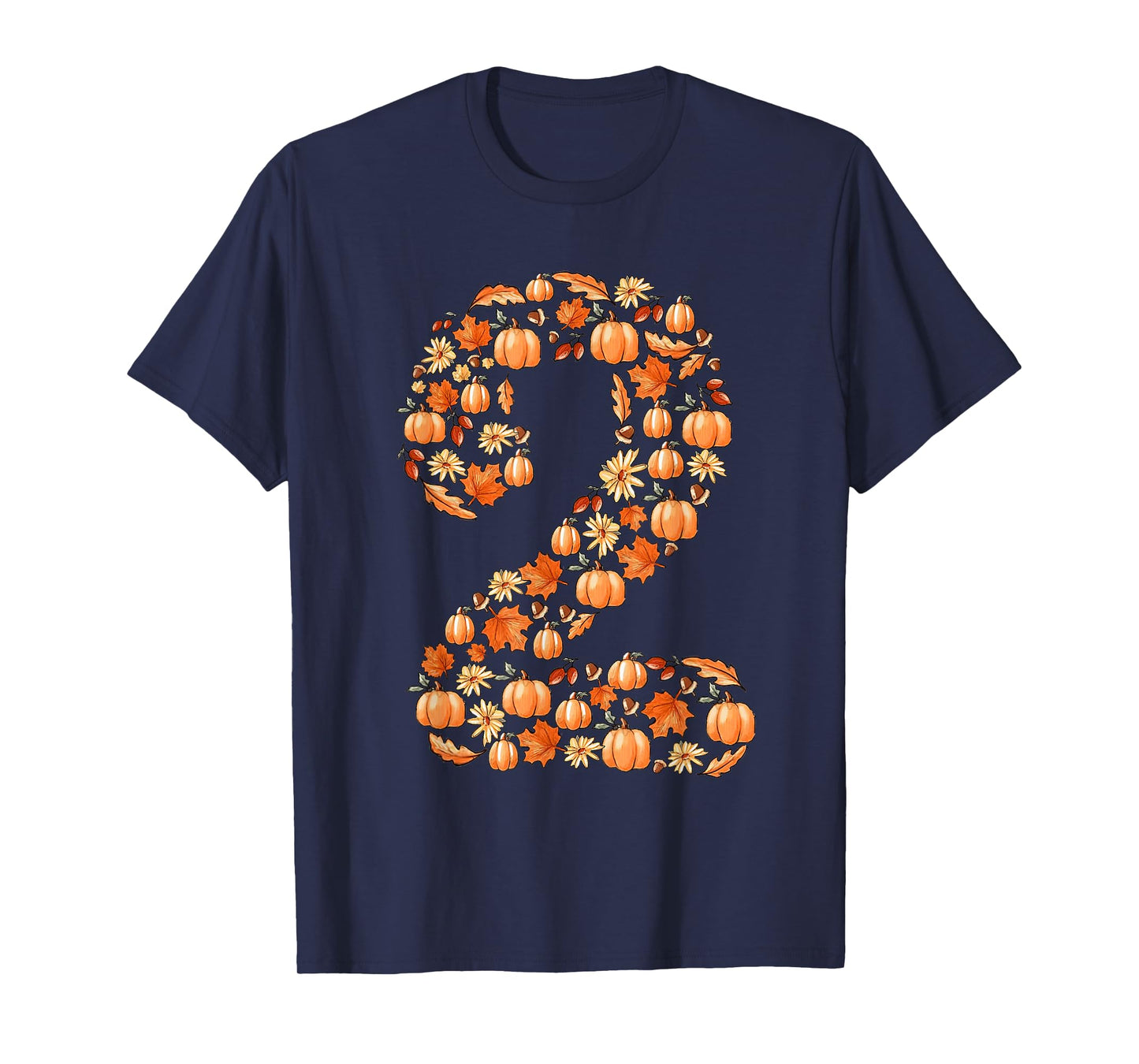 It's My 2nd Birthday Pumpkin Fall Leaves Autumn 2 Year Old T-Shirt