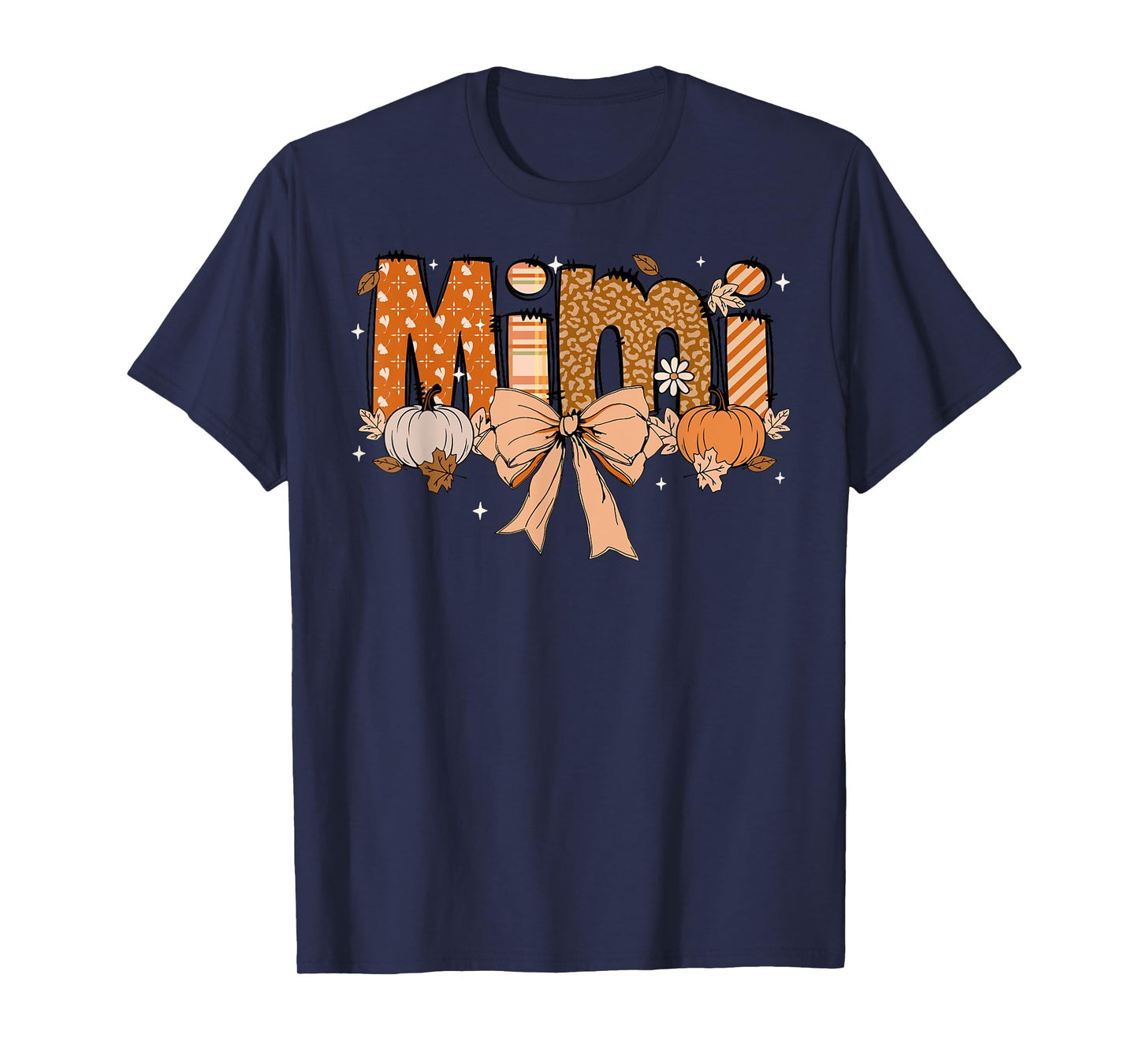 Mimi Pumpkin Fall Coquette Bow Thanksgiving Mom Women T-Shirt