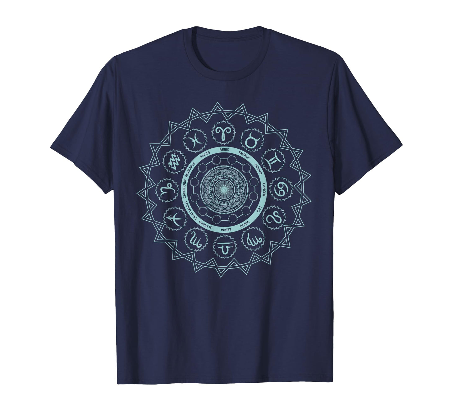 12 Horoscope Sign Zodiac Astrology Zen Spiritual Mandala T-Shirt