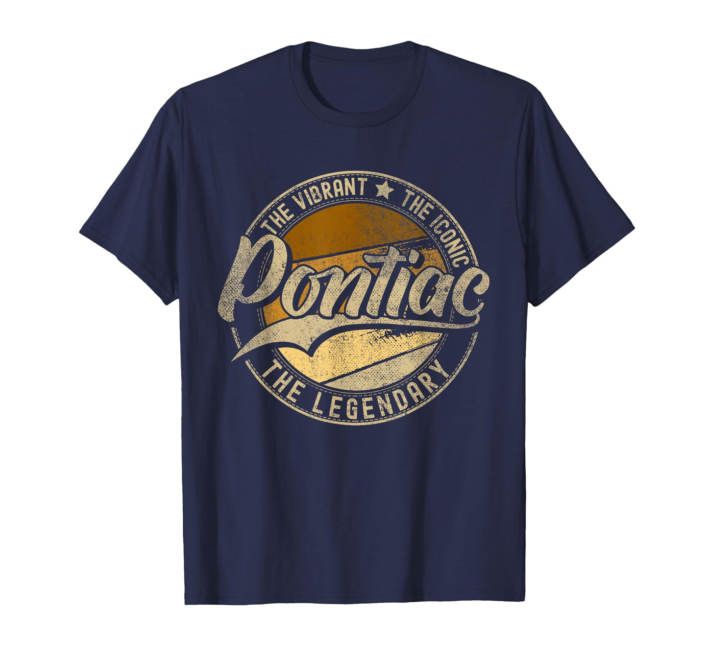 Pontiac MI | Michigan | Vintage Distressed T-Shirt, Small, Black