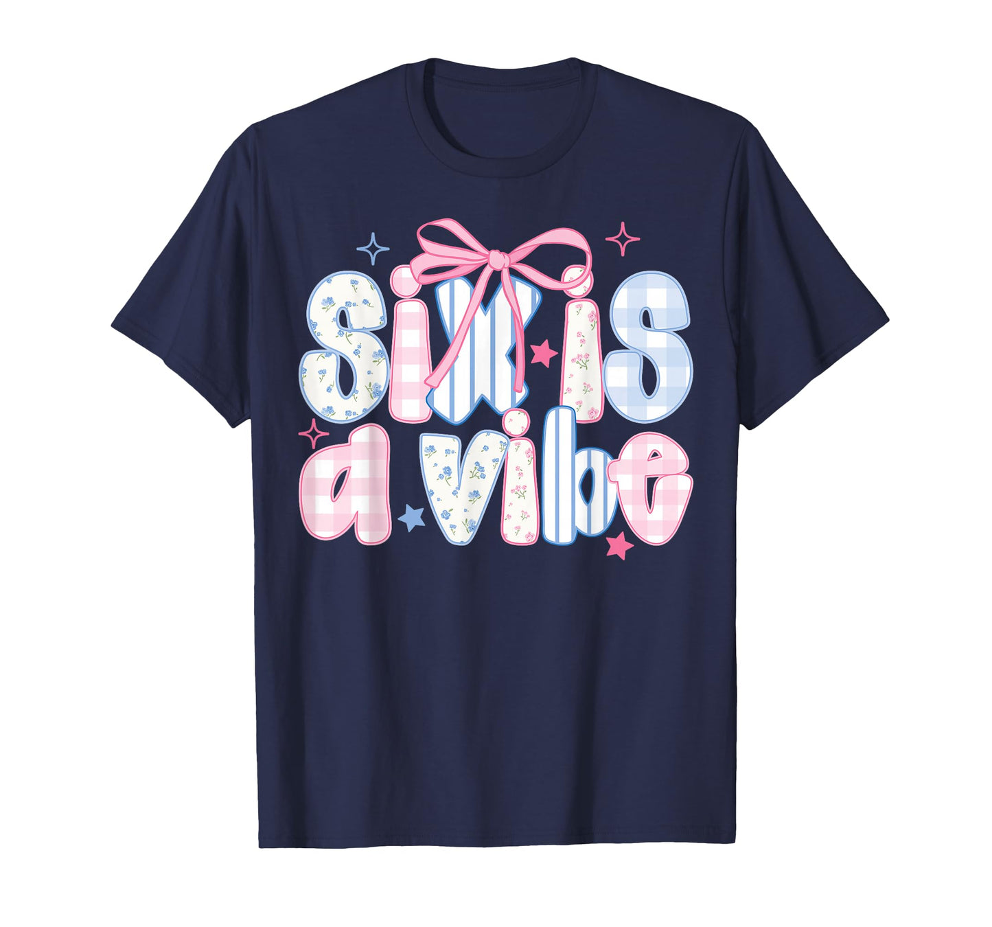 Six is A Vibe Coquette 6th Birthday 6 Years Old Girls T-Shirt