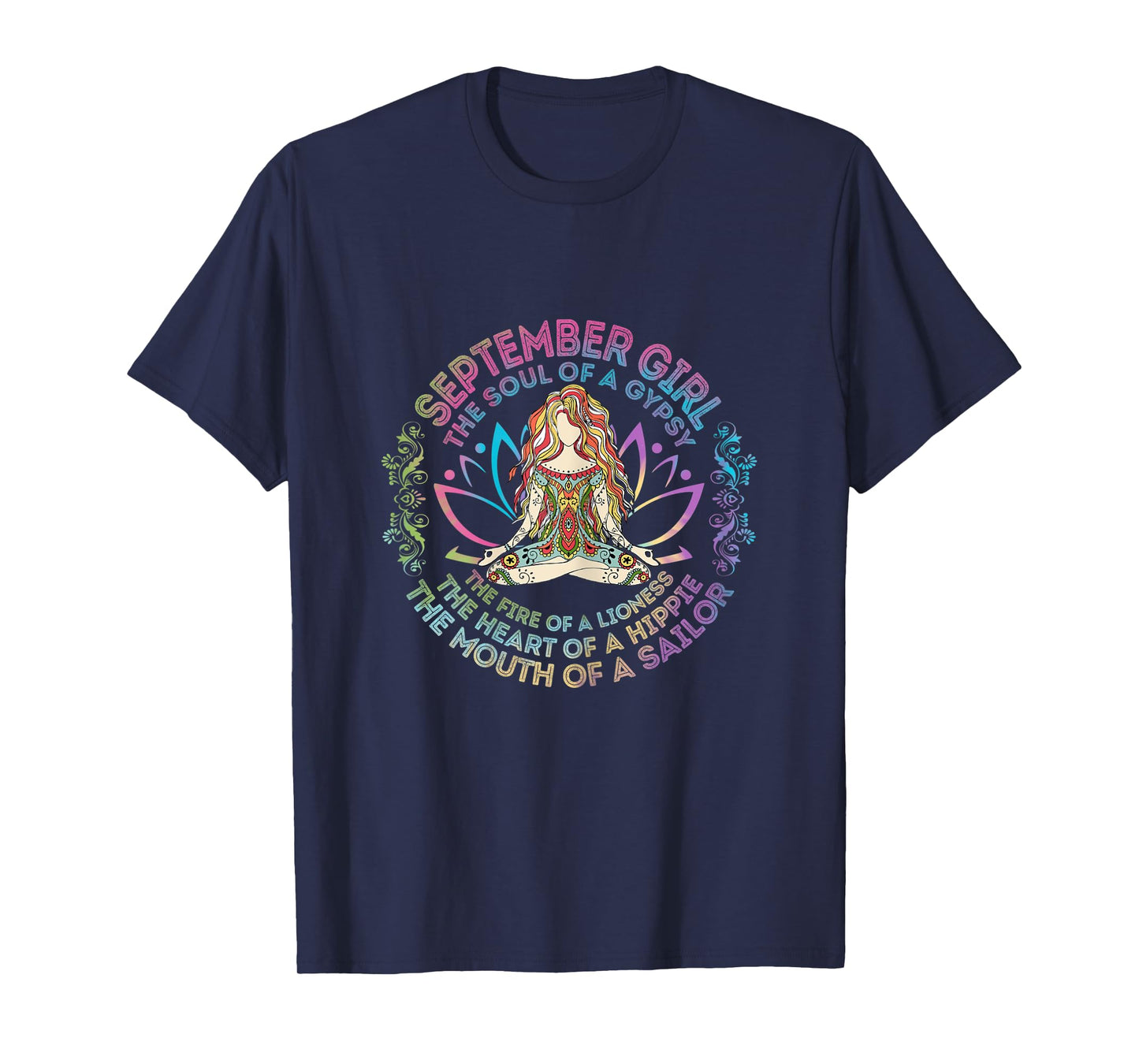 Womens September Girl The Soul Of A Gypsy Birthday Hippie Soul T-Shirt