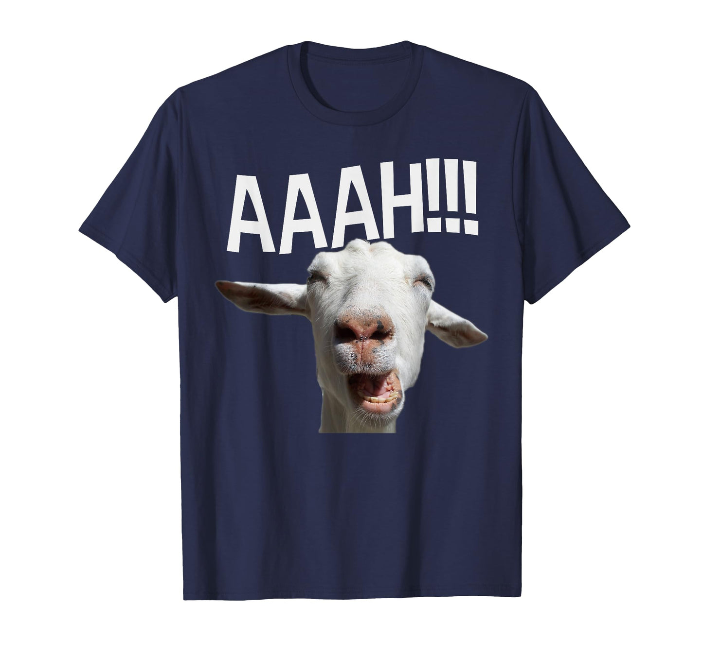 Halloween Screaming Goat AAAH!!! Funny Crazy Goat Print T-Shirt