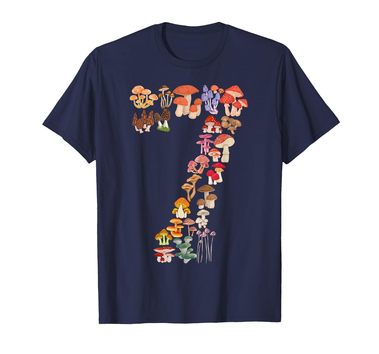 Kids 7th Birthday Mushroom Themed 7 Years Old Boys Girls T-Shirt
