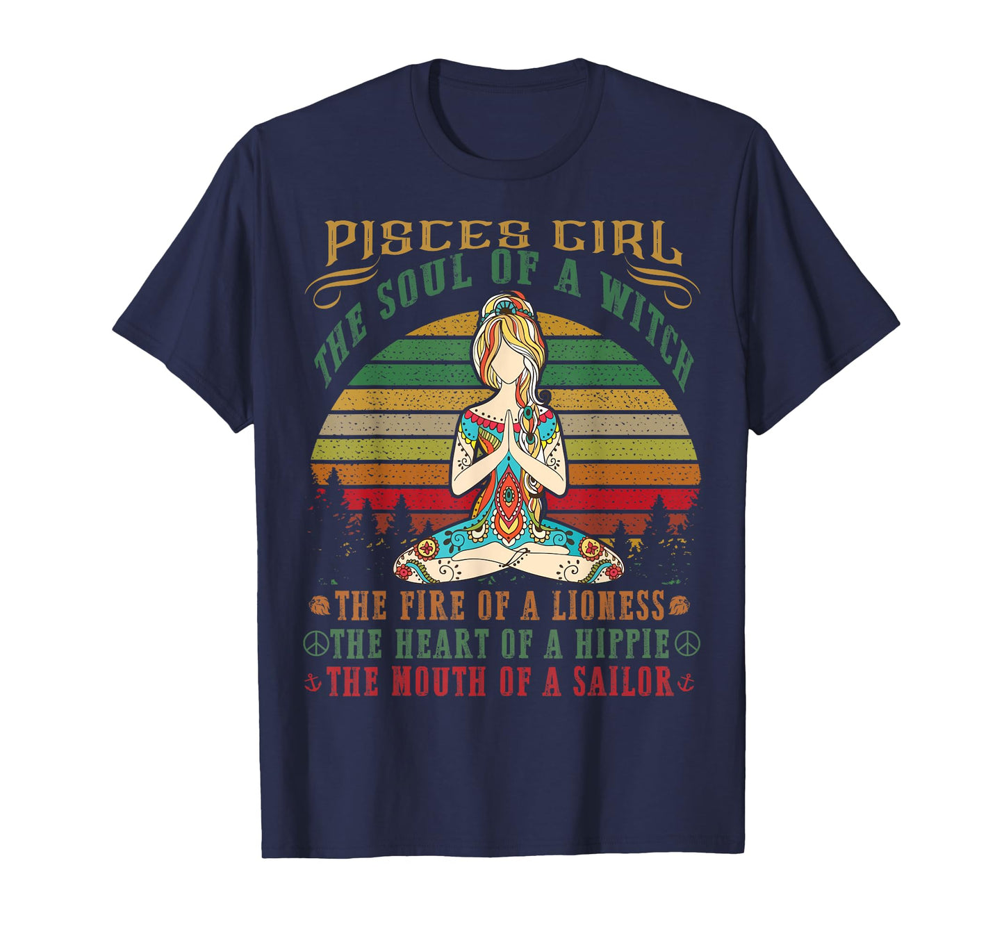 Pisces Girl Tshirt for Yoga Black Women Birthday Gifts T-Shirt