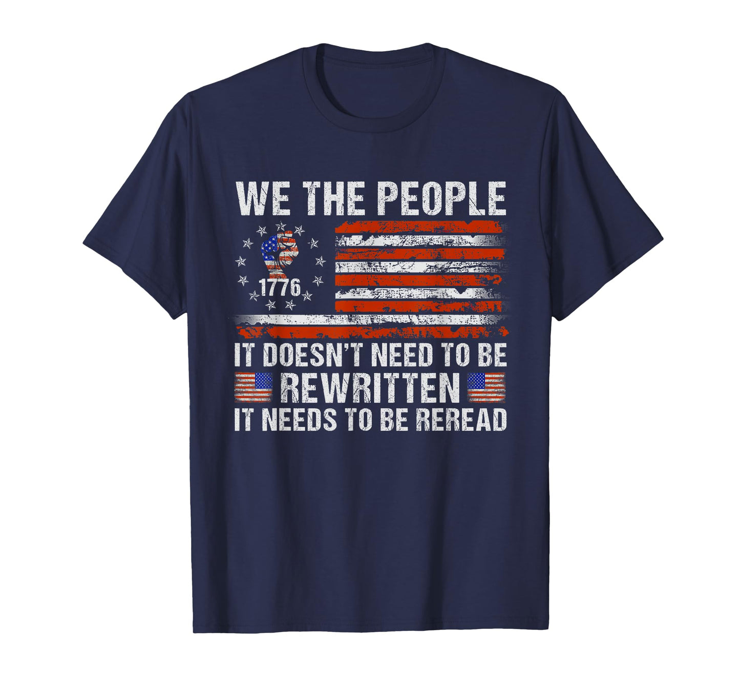 We The People American Flag Patriotic 1776 USA Retro Gifts T-Shirt