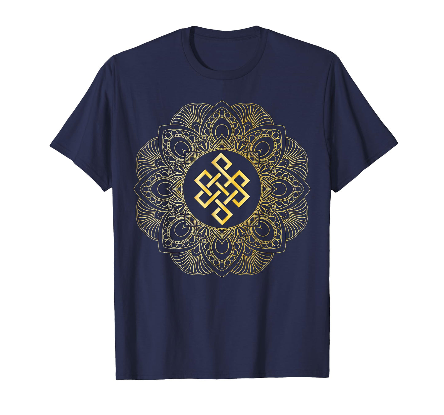 Tibetan Endless Knot Mandala Lotus Flower T-Shirt