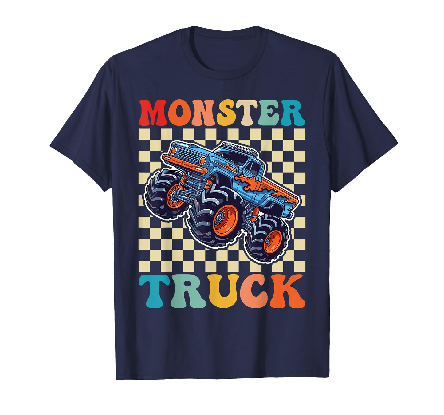 Monster Truck for Toddlers, Kids Monster Truck Retro Vintage T-Shirt