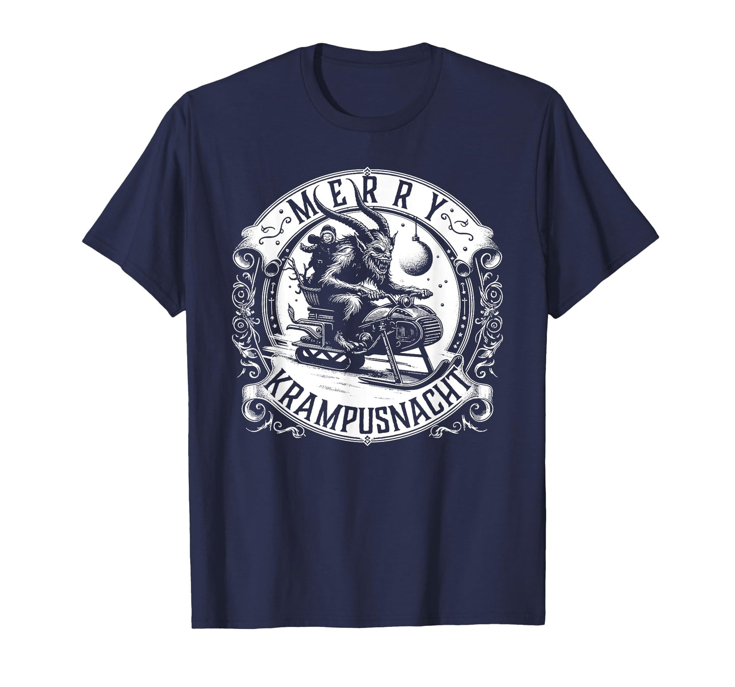 Krampusnacht Krampus on a Snowmobile T-Shirt