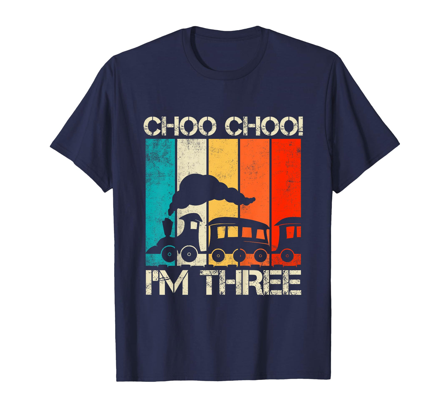 Kids Choo Choo Im Three Locomotive Train Boy 3rd Birthday Trains T-Shirt