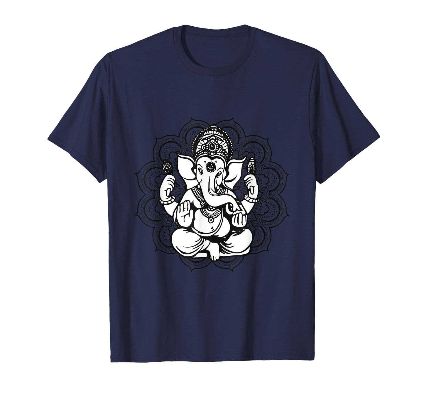 Yoga Mandala Elephant Ganesha Tribal Ornaments Chakra Hindu T-Shirt