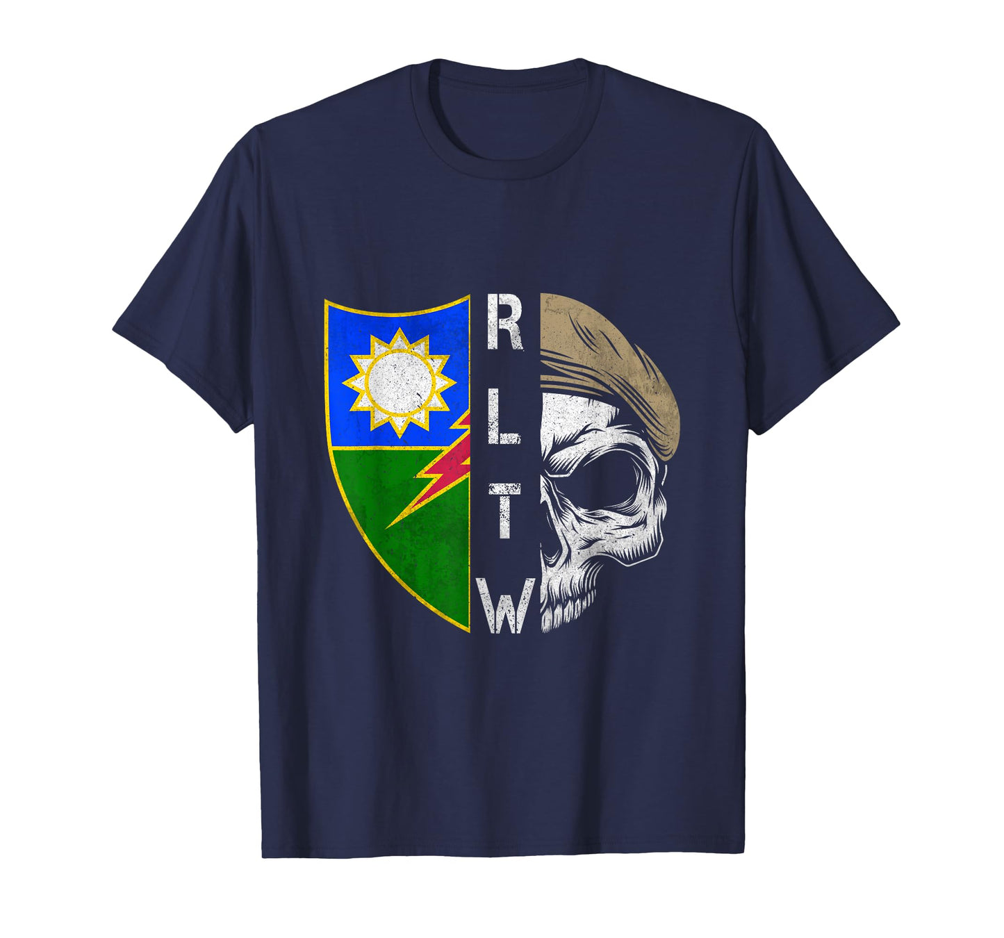 75th Ranger Regiment Skull Unit Crest RLTW Beret Veteran T-Shirt