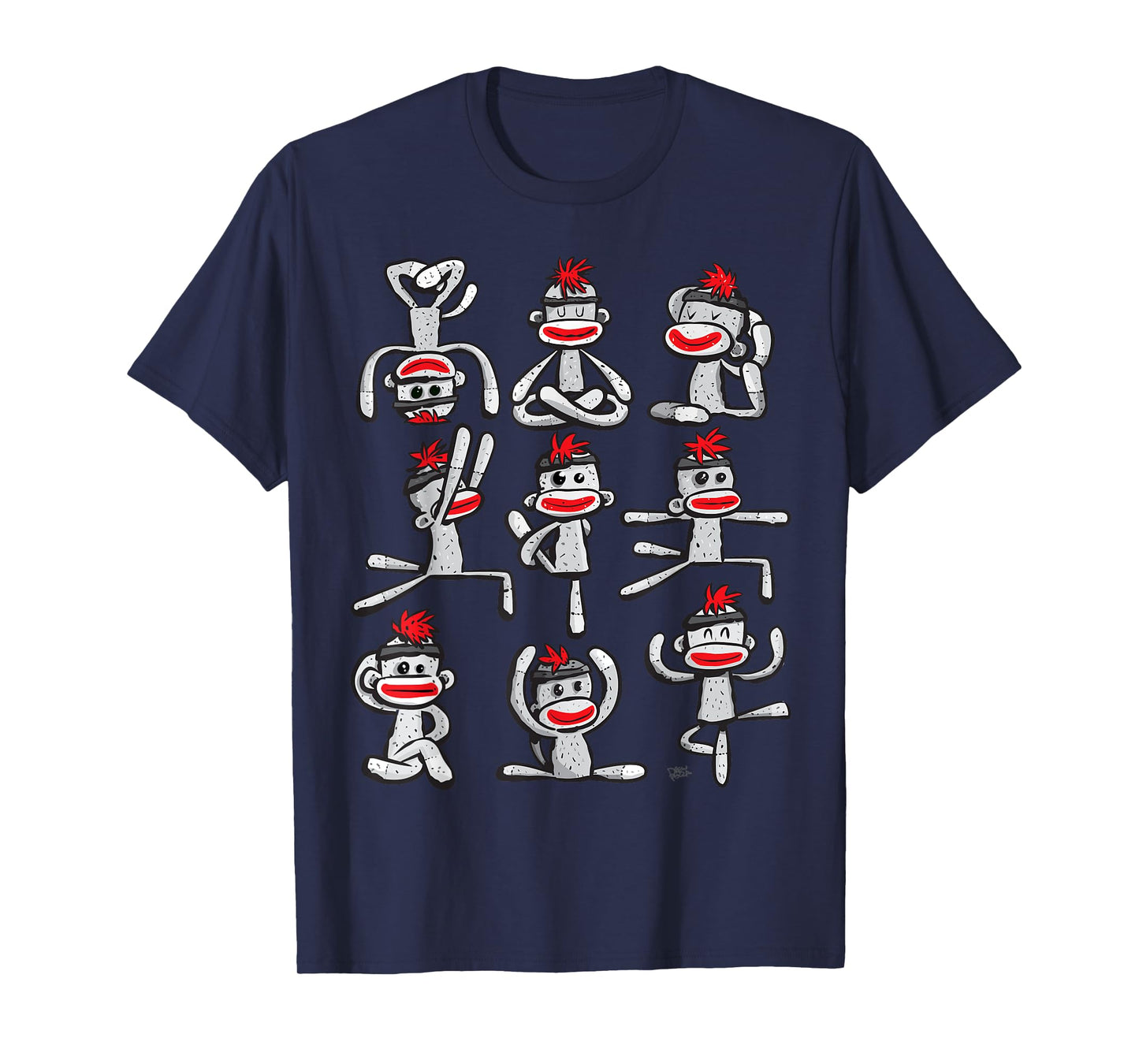 Yoga Pose Womens Asana Sock Monkey Cute Wellness T-Shirt
