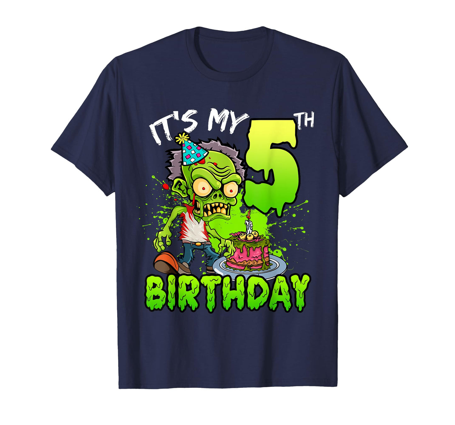 It's My 5th Birthday Zombie Lover 5 Year Old Boys Girls T-Shirt
