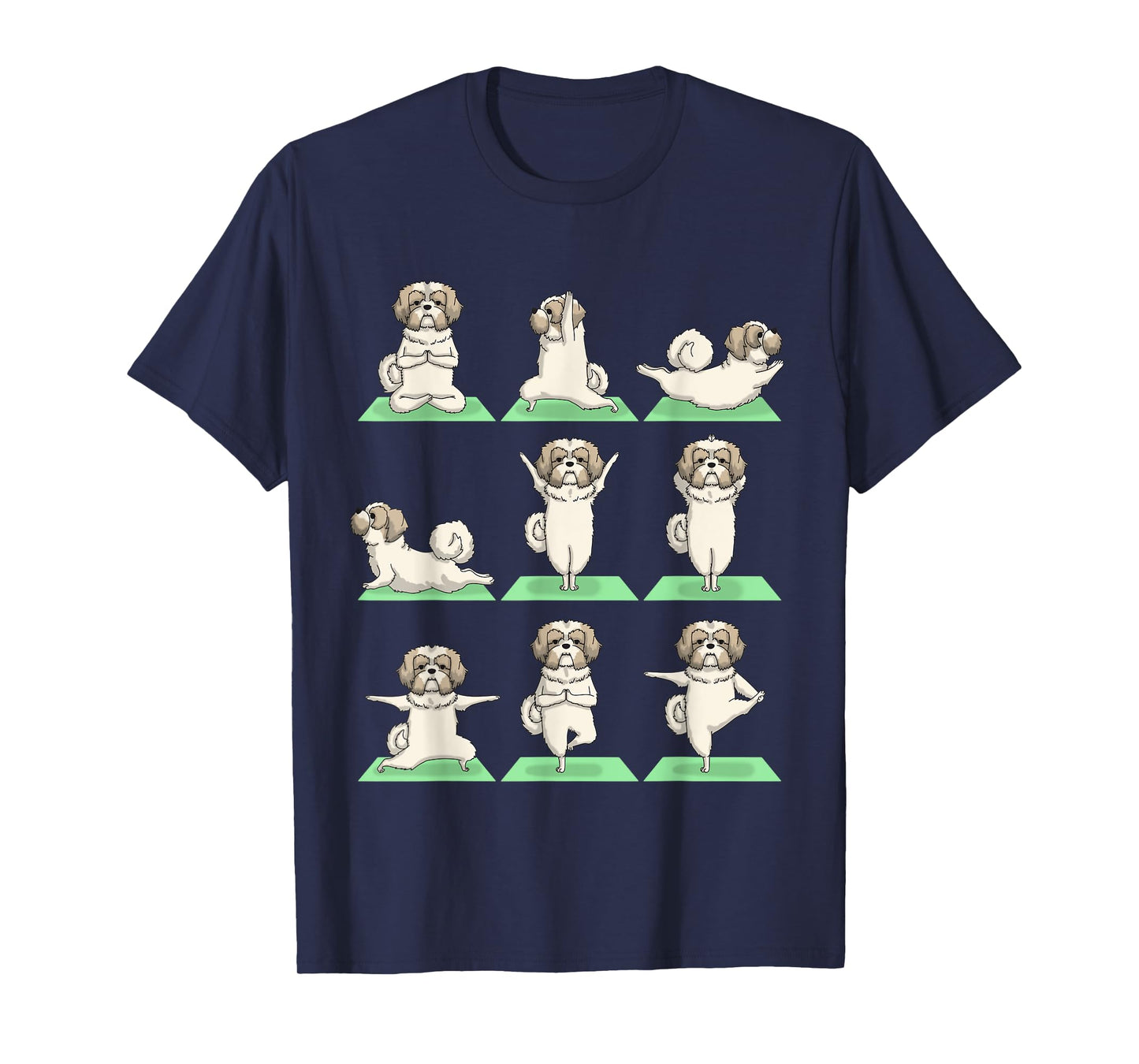 Shih Tzu Dog Yoga Pose Zen Cute Workout Exercise Yogi Funny T-Shirt