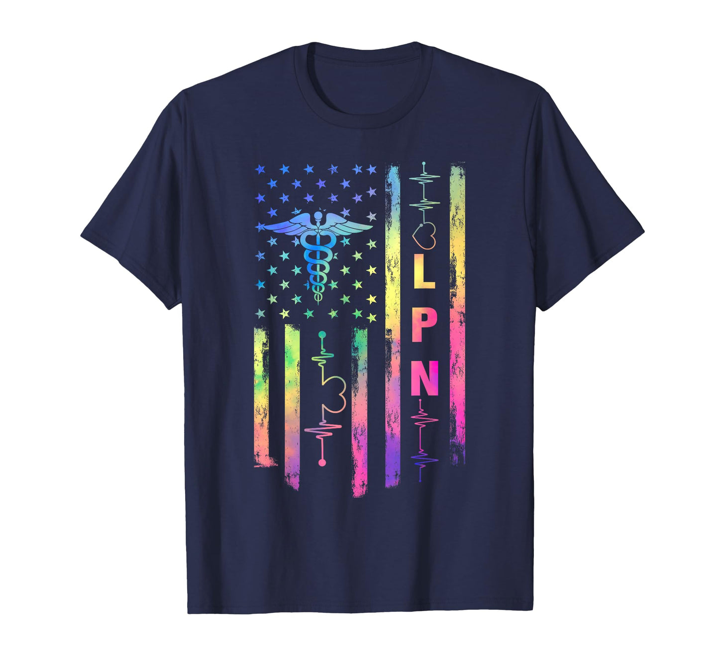 LPN USA United States American Flag Patriotic T-Shirt
