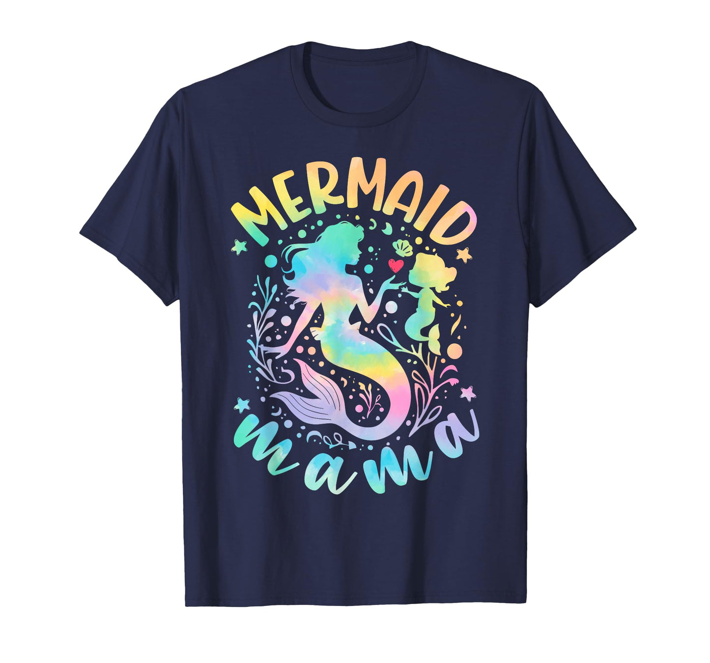 Cute Sea Mermaid Mom Mother’s Day Tie Dye Mermaid Mama T-Shirt