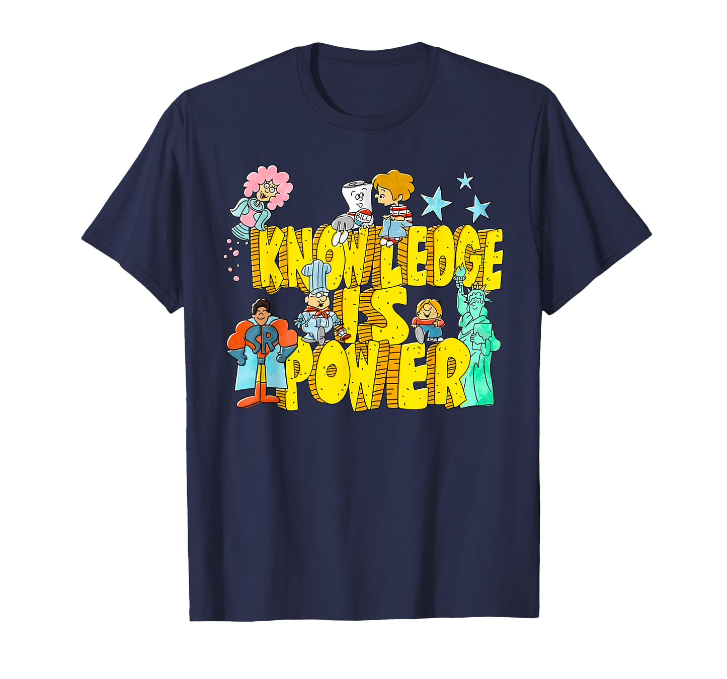 Knowledge Is Power Womens Graphic Kids Humor Teacher Gift T-Shirt