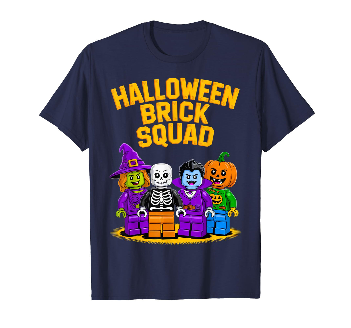 Halloween Brick Squad Costume Master Builder Blocks Building T-Shirt