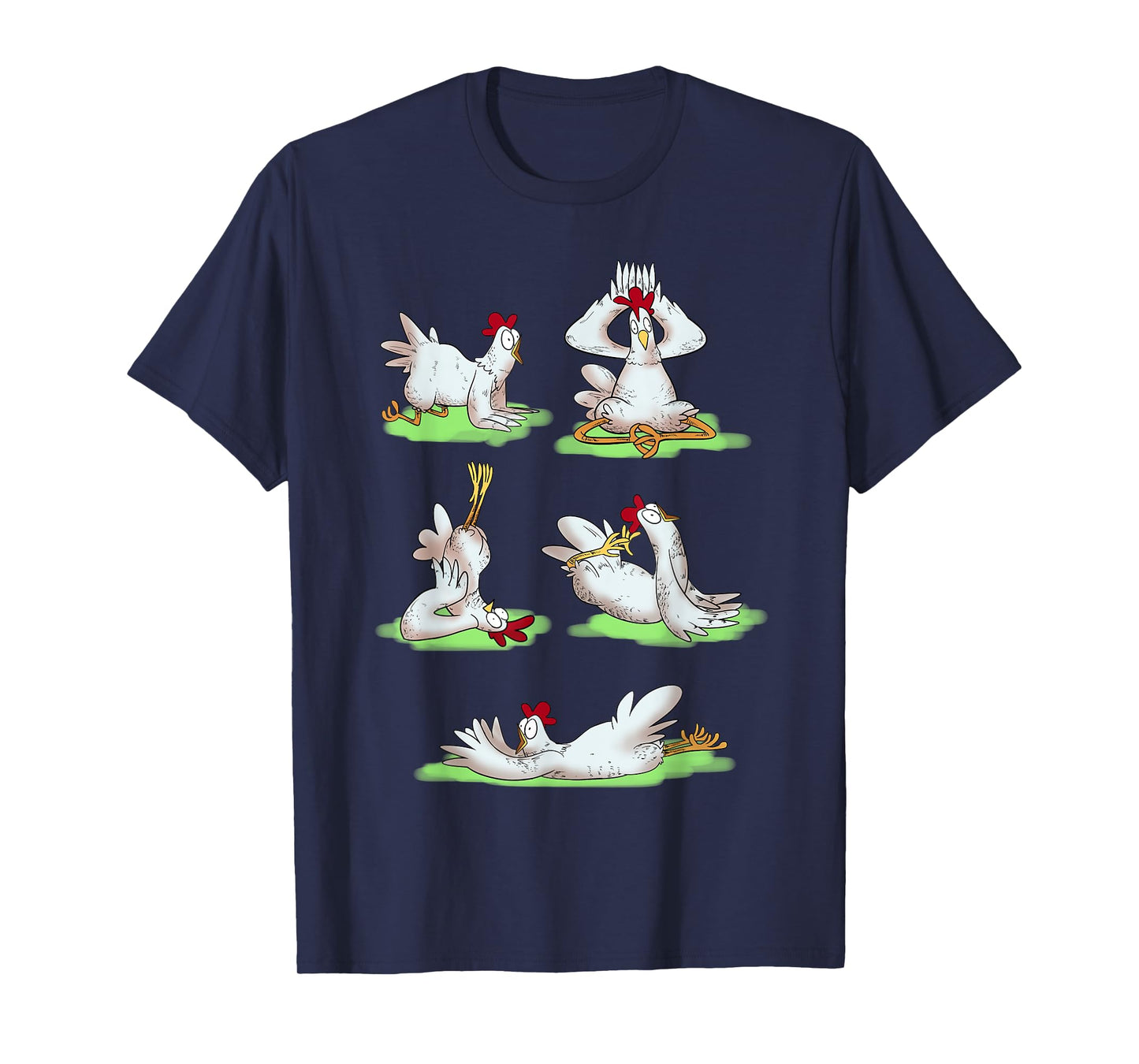 Funny Chicken Yoga Figures T-Shirt