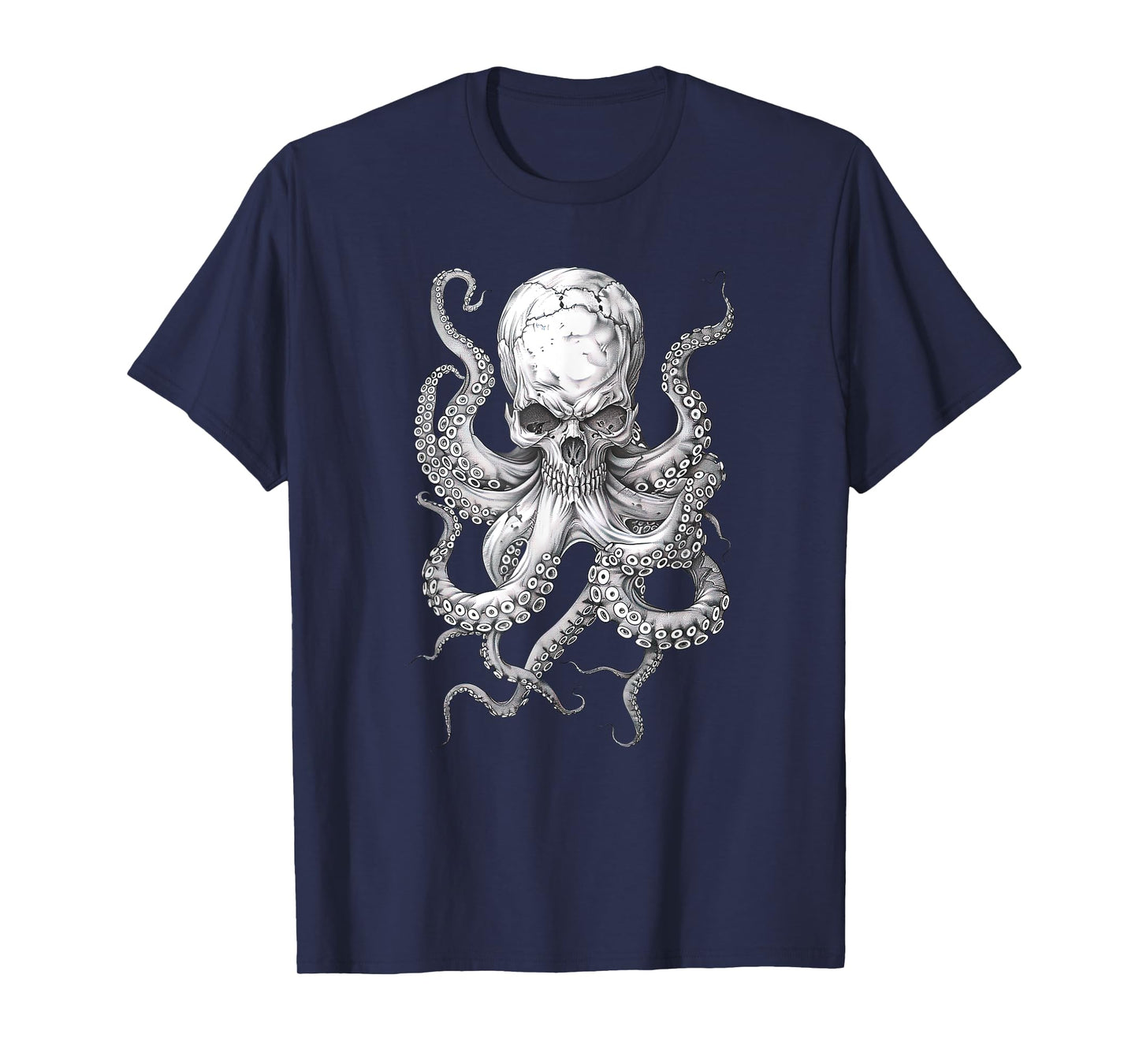 Vintage Skull Octopus Kraken Ocean Monster Goth Grunge Art T-Shirt