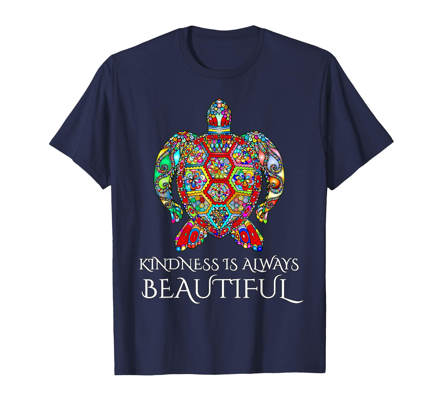 Sea Turtle Mandala Vibrant Art Ocean Life Kindness T-Shirt T-Shirt