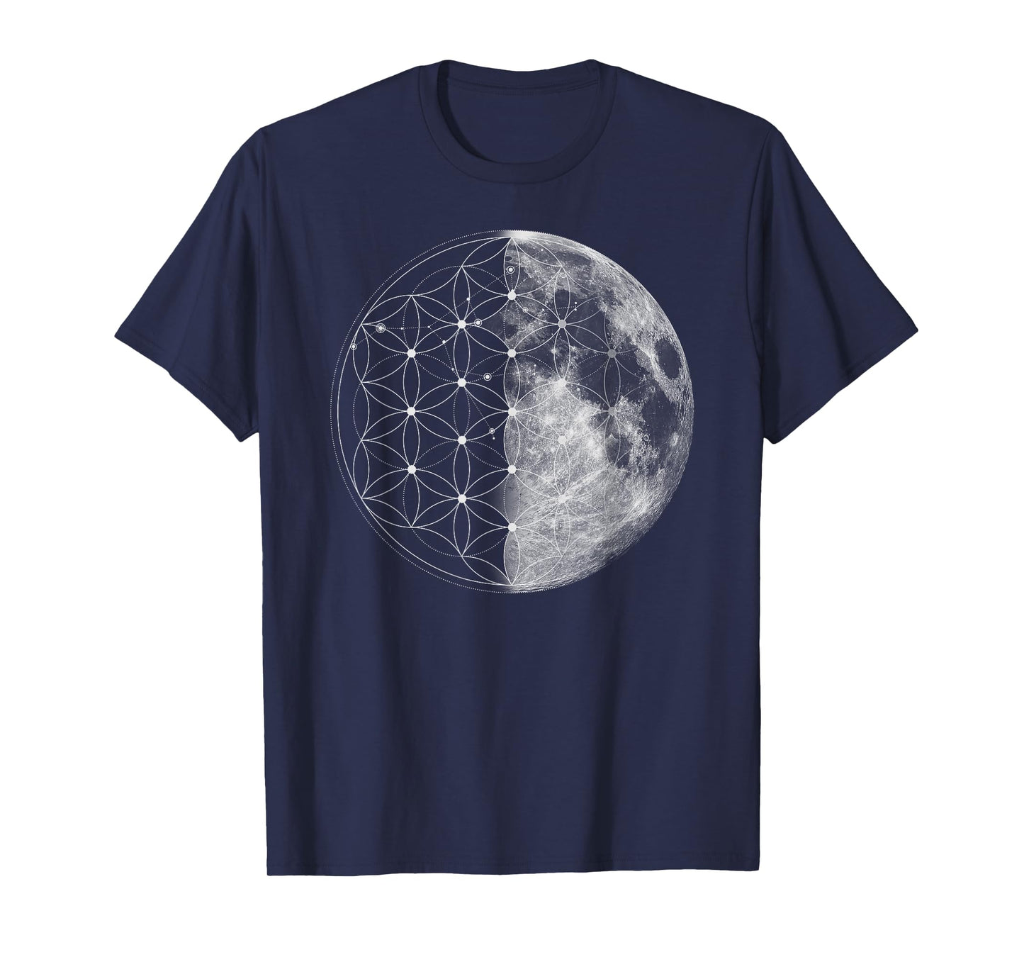 The Dharma Store - Flower of Life Moon - Sacred Geometry T-Shirt